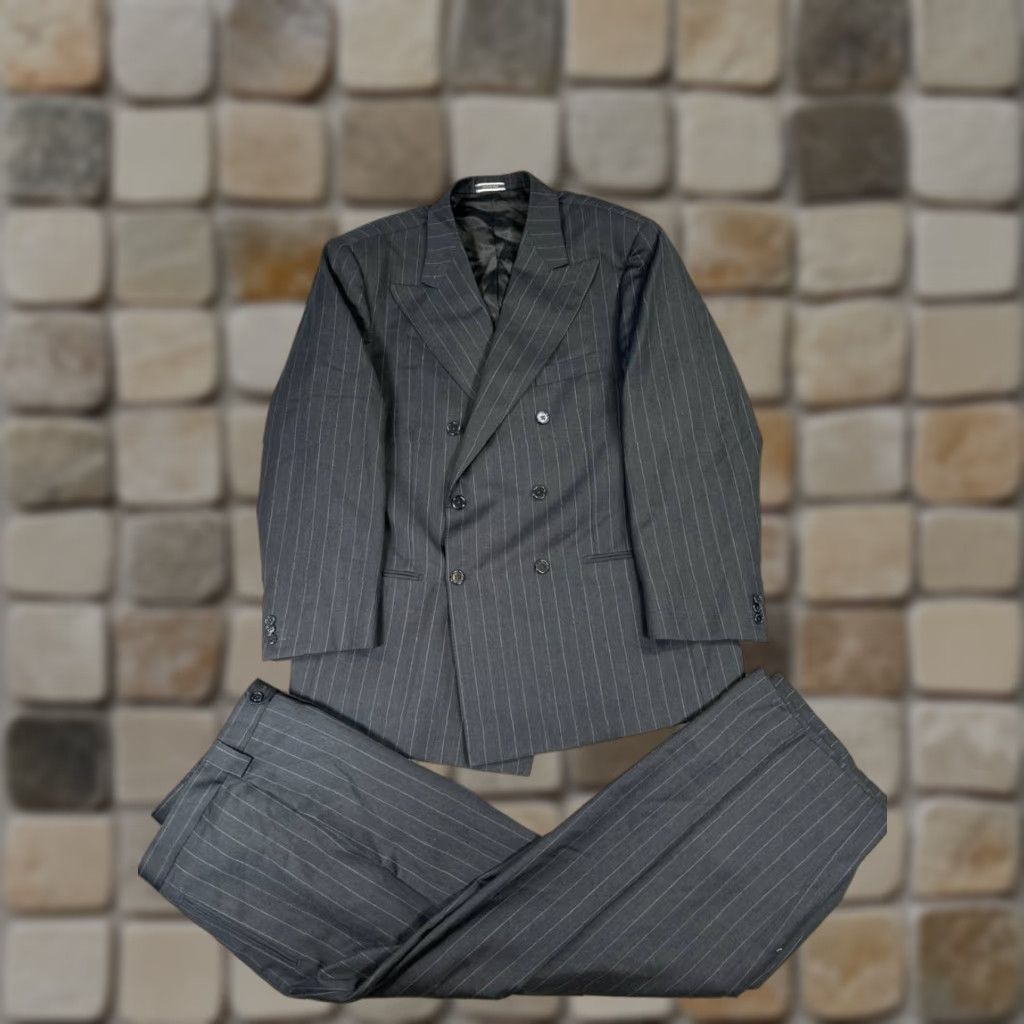 Vintage Everett Hall Suit Mens 44 L Black Wool Shirt Size 44R - 1 Thumbnail