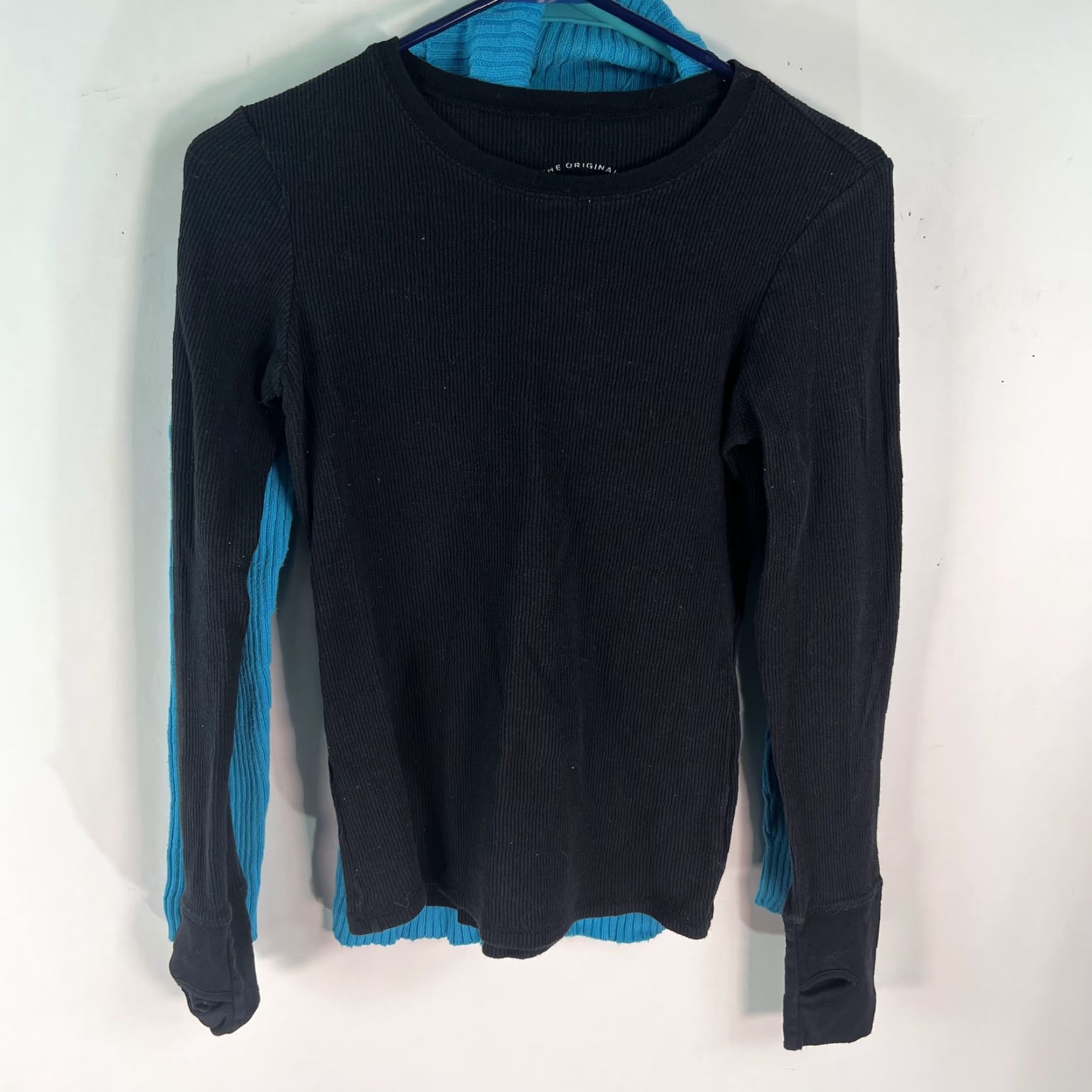 Vintage Set Of 2 Womens Long Sleeves Knitted Pullover Black Blue Sweater Size Large Size L / US 10 / IT 46 - 3 Thumbnail