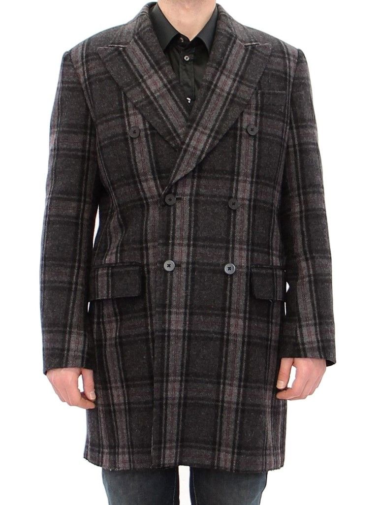 Dolce & Gabbana Sicilia Checkered Wool Blend Men's Coat Size US M / EU 48-50 / 2 - 1 Thumbnail