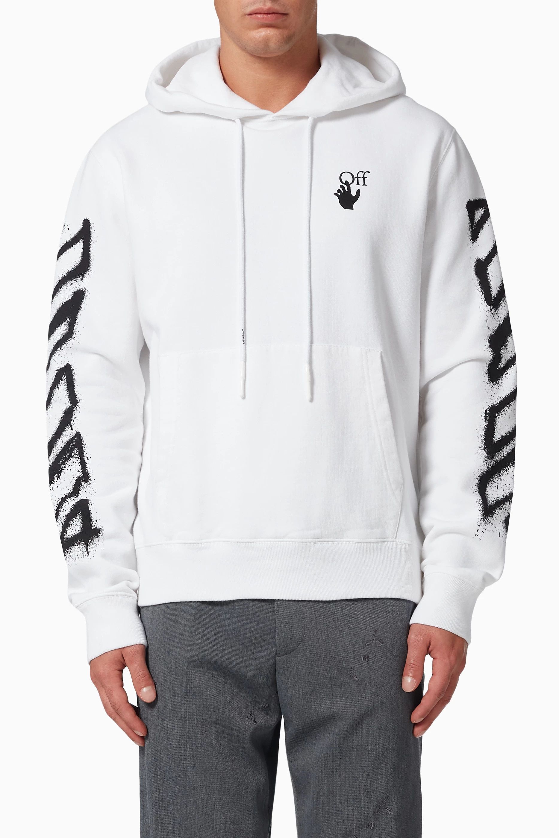 Off-White White Spray Marker Arrows Hoodie Size US M / EU 48-50 / 2 - 2 Thumbnail