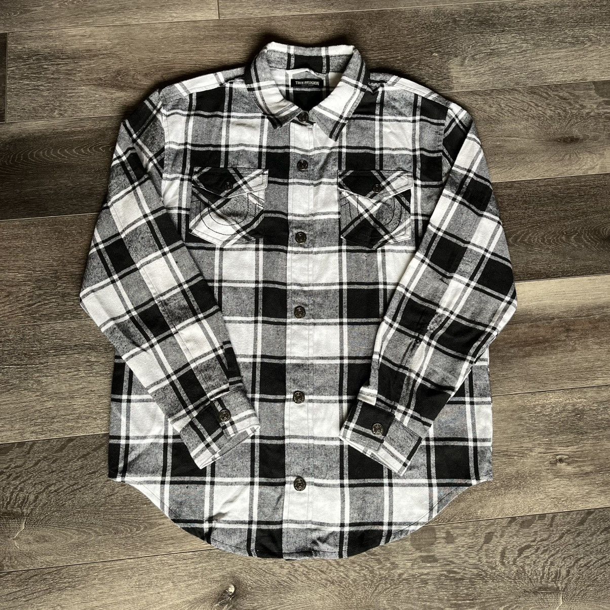 True Religion Vintage True Religion Boxy Woven HS Plaid Button Up Shirt Size US M / EU 48-50 / 2 - 1 Thumbnail
