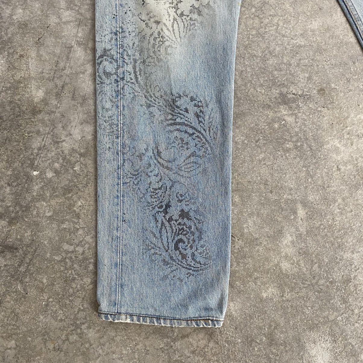 Levi's Vintage 90’s Levis 501 x Dorobo Nikki Printed Blue Jeans Size US 30 / EU 46 - 7 Thumbnail