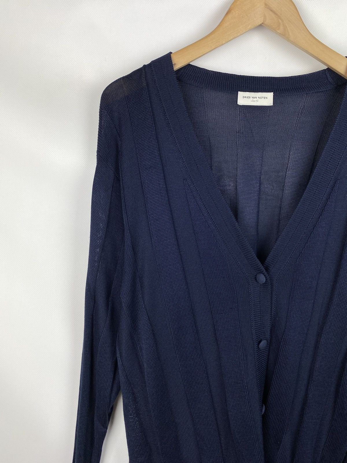 Dries Van Noten Dries Van Noten ladies silk cardigan sweater size 42 navy Size M / US 6-8 / IT 42-44 - 5 Thumbnail