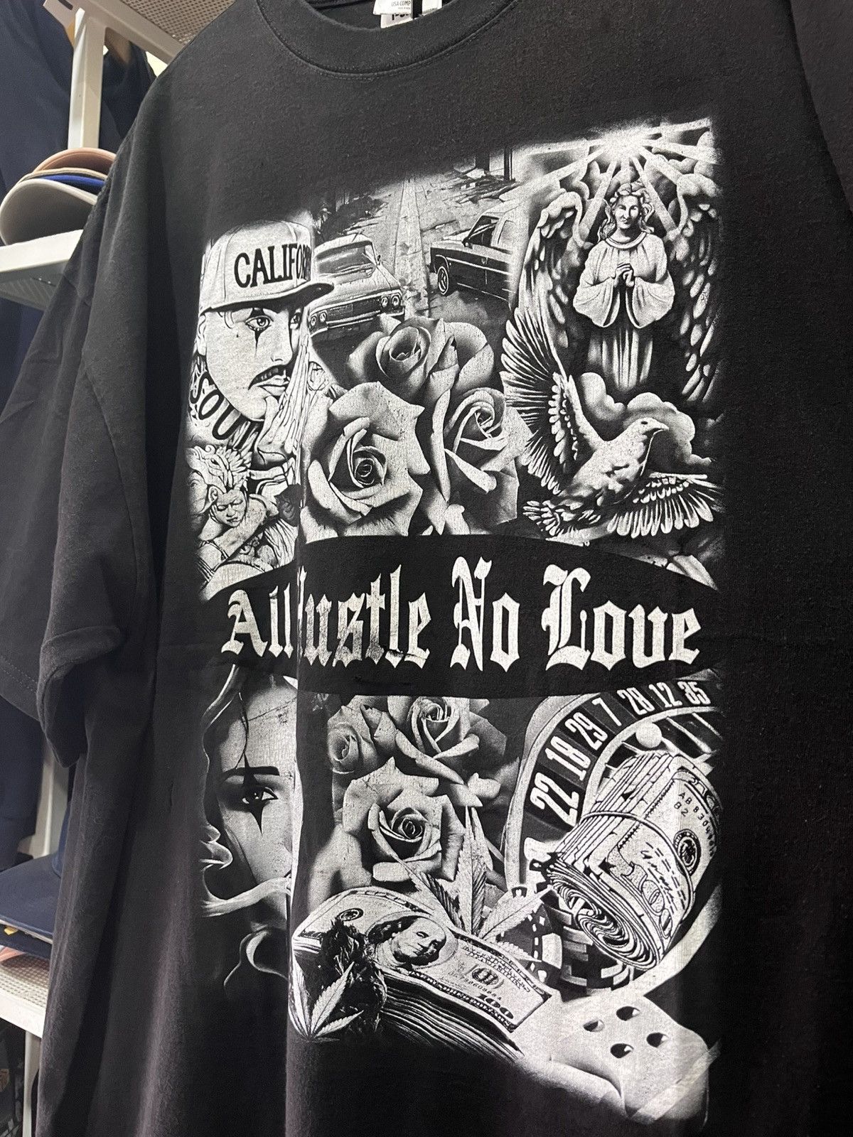 Vintage ALL Hustle No Love Chicano Art Shirt. Size US XXL / EU 58 / 5 - 3 Thumbnail