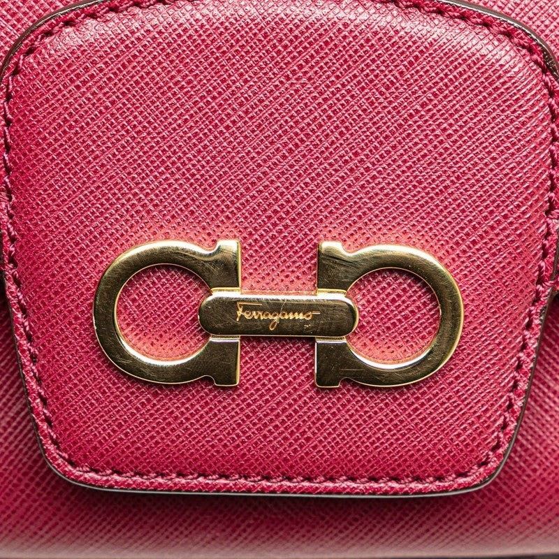 Salvatore Ferragamo Salvatore Ferragamo Leather Gancini Chain Shoulder Bag Pink Size ONE SIZE - 2 Thumbnail