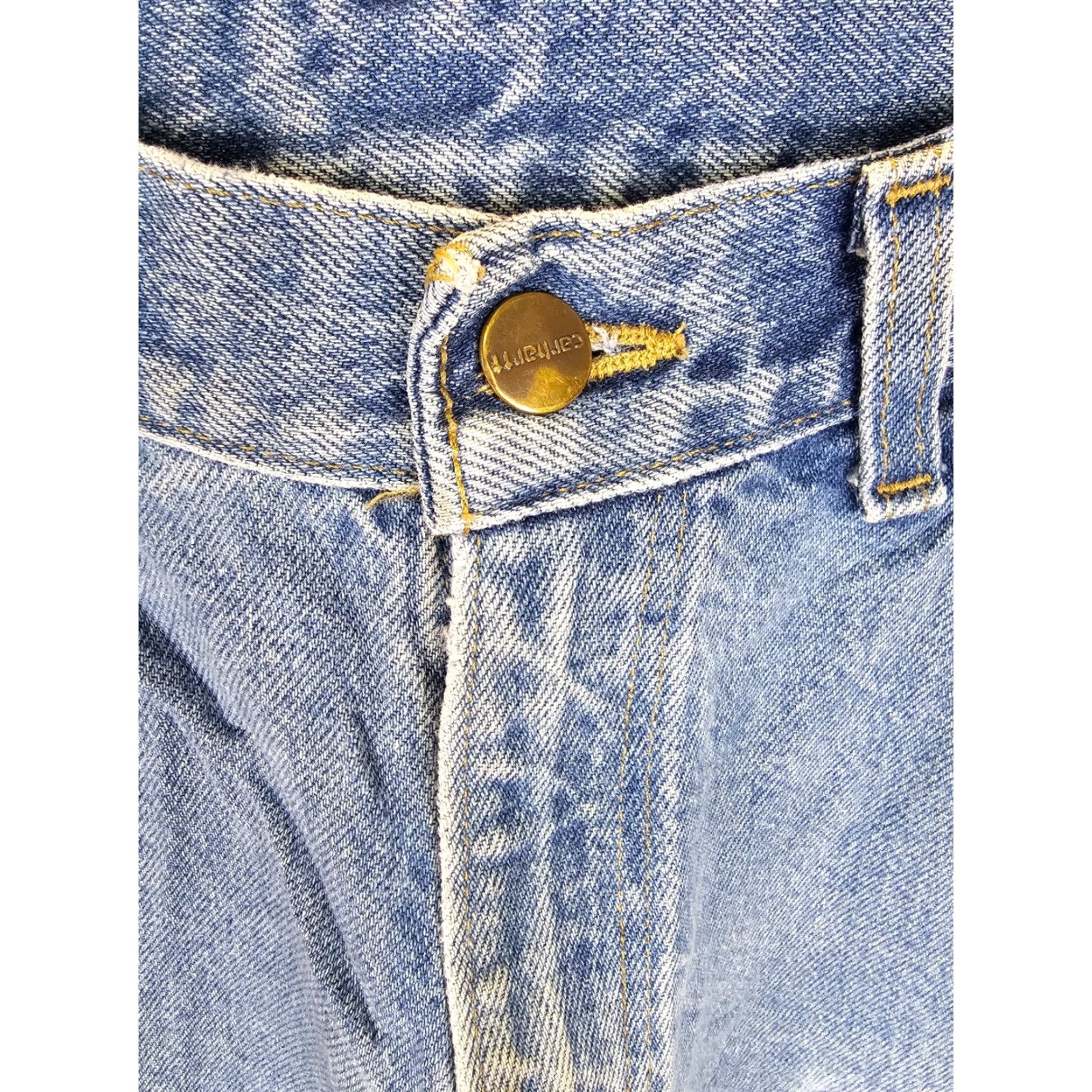 Carhartt VINTAGE Carhartt Denim DOUBLE KNEE WORK JEANS PANTS 29X30 04 Jeans Pants Blue Mens Carpenter Canvas Denim 90s 2000s Size US 29 - 7 Thumbnail