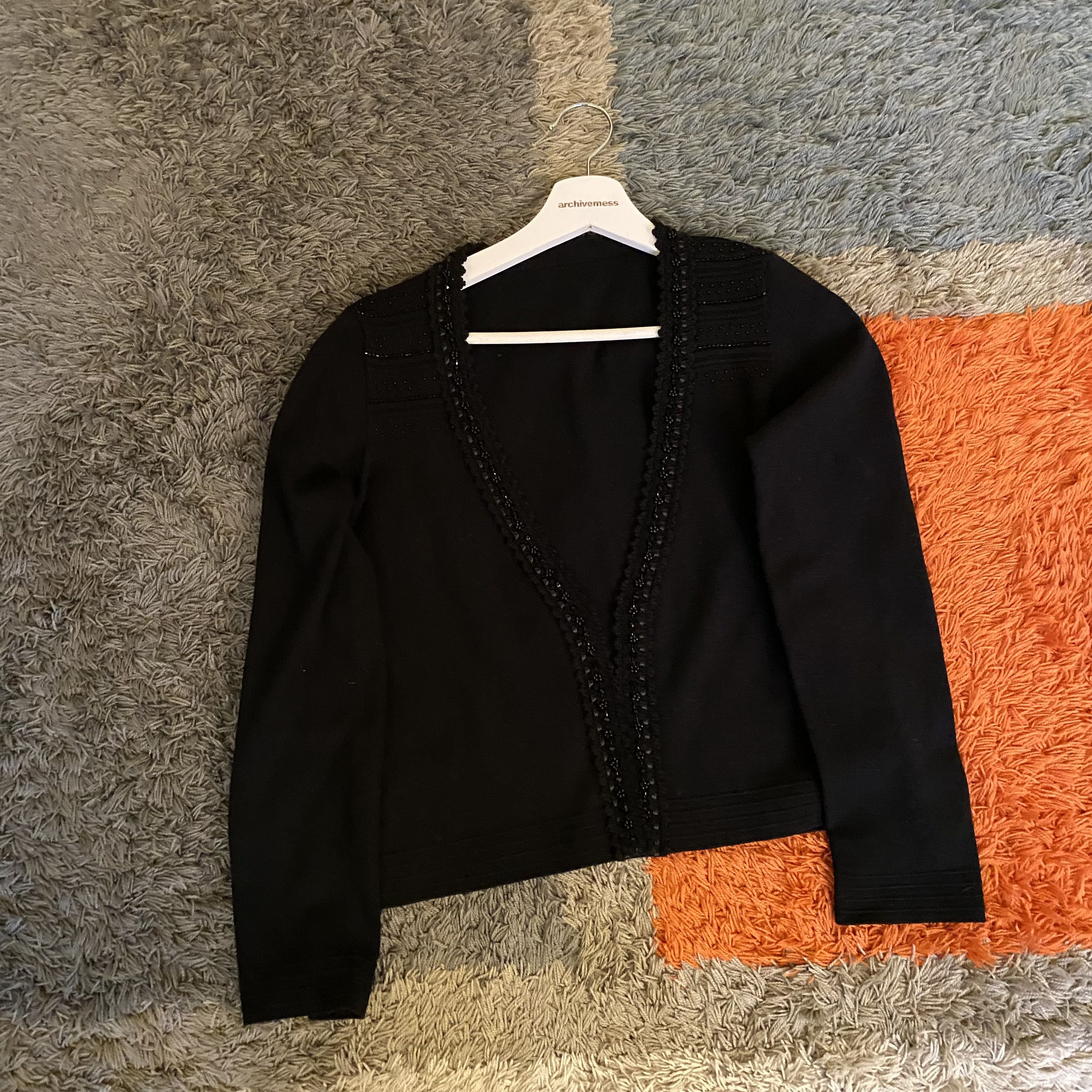 Image of Courreges Sequin Cardigan in Black, Women's (Size XS)