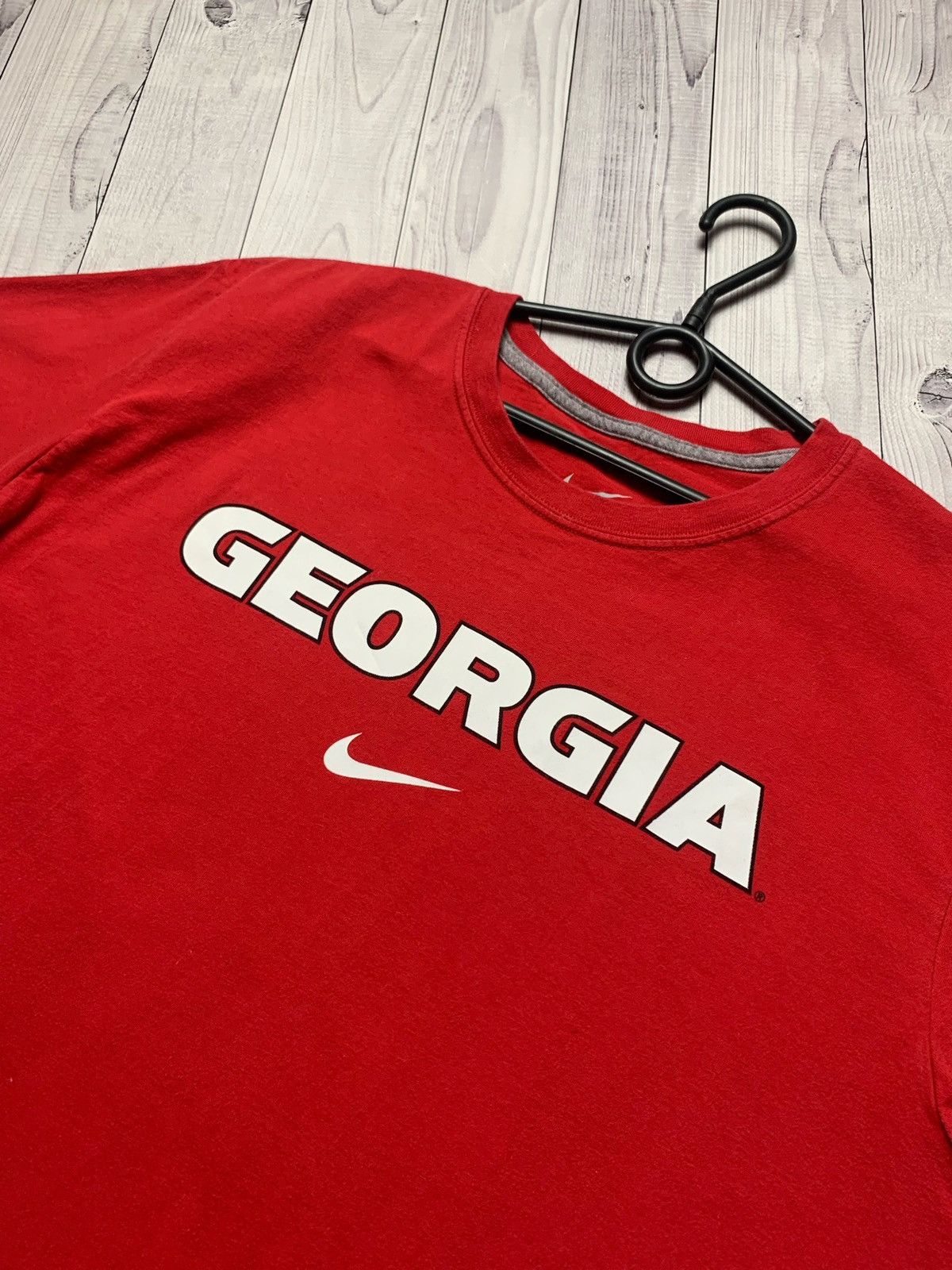 Nike × Vintage Nike Georgia T-shirt swoosh size XL red Size US XL / EU 56 / 4 - 4 Thumbnail