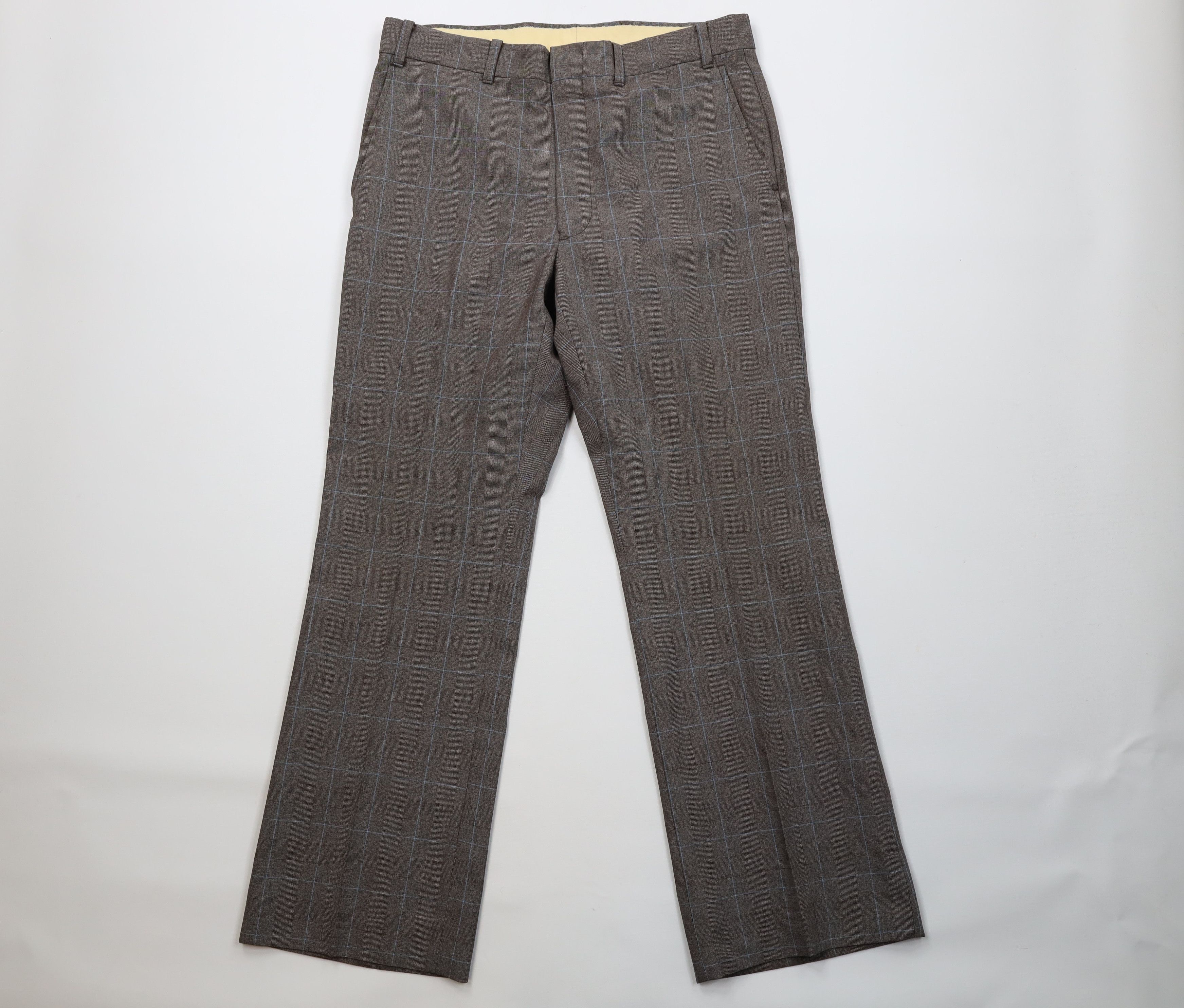 Vintage Vintage 70s Streetwear Plaid Knit Bell Bottoms Pants USA Size US 36 / EU 52 - 1 Thumbnail