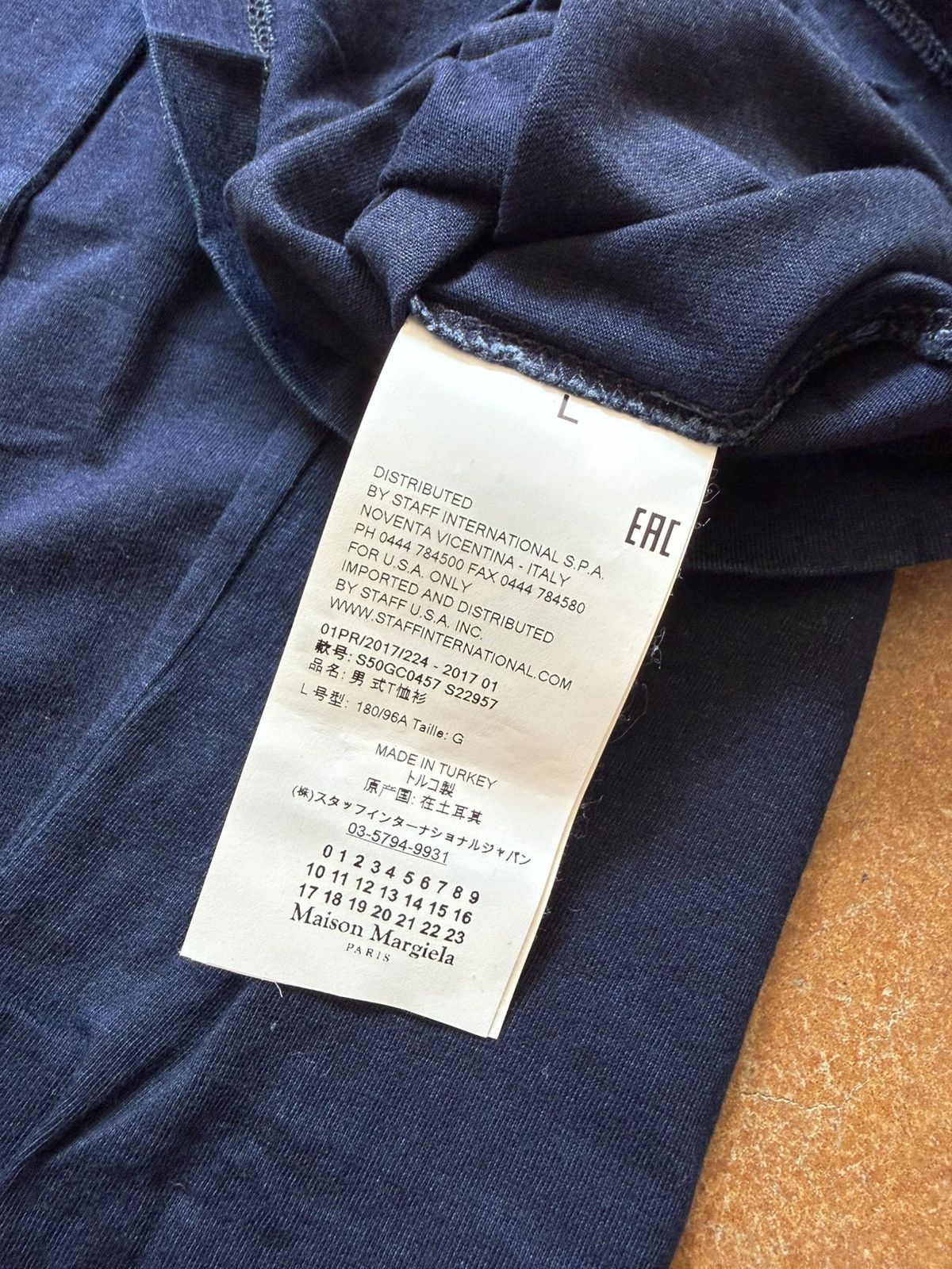 Maison Margiela Maison Margiela Line 10 Basic Tee Navy Large Size US L / EU 52-54 / 3 - 7 Thumbnail