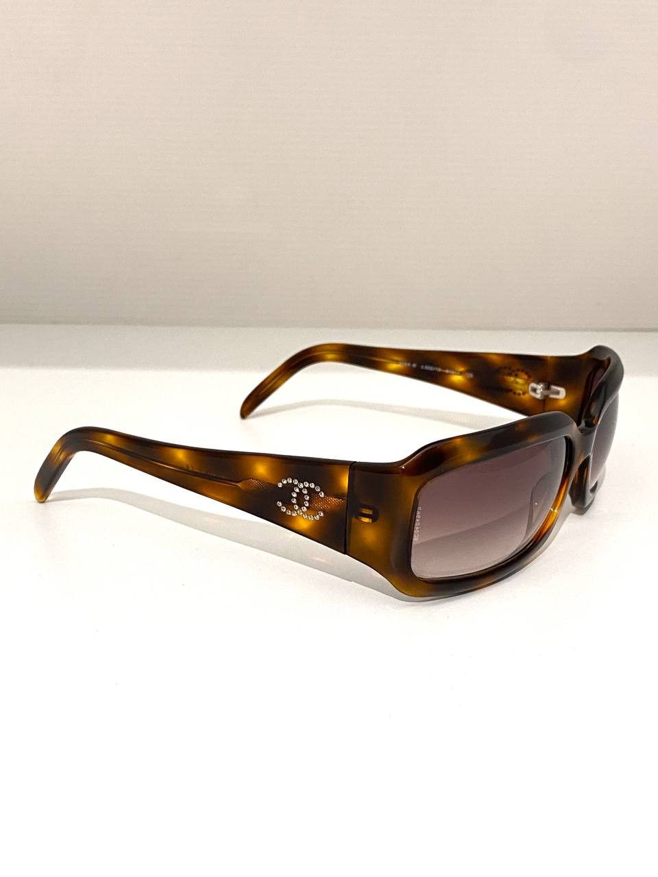 Chanel Chanel CC Logo Rhinestones Retro Chunky Sunglasses Y2K Size ONE SIZE - 5 Thumbnail