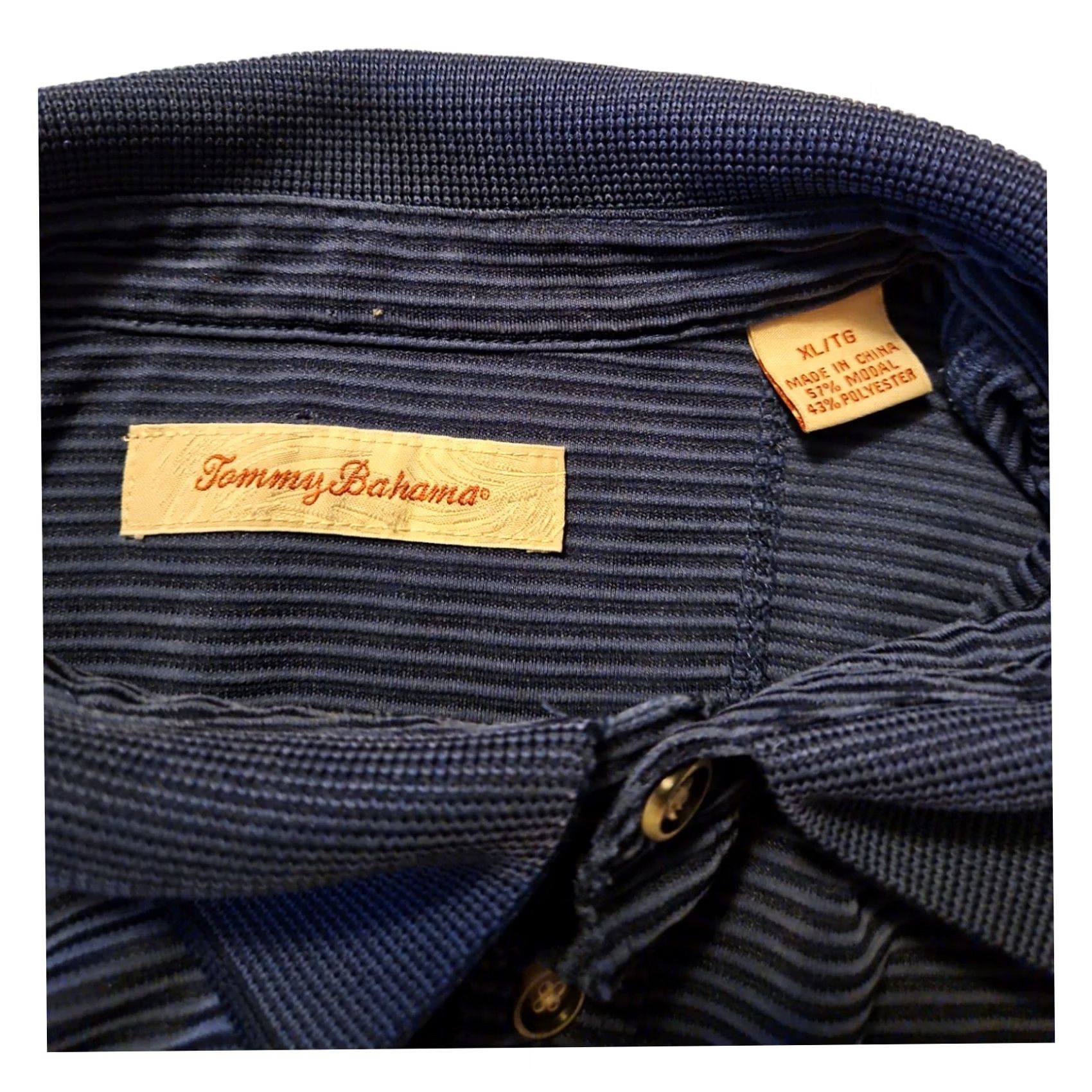 Tommy Bahama Tommy Bahama Polo Shirt Adult XL Blue Striped Casual Vacation Men Size US XL / EU 56 / 4 - 2 Thumbnail