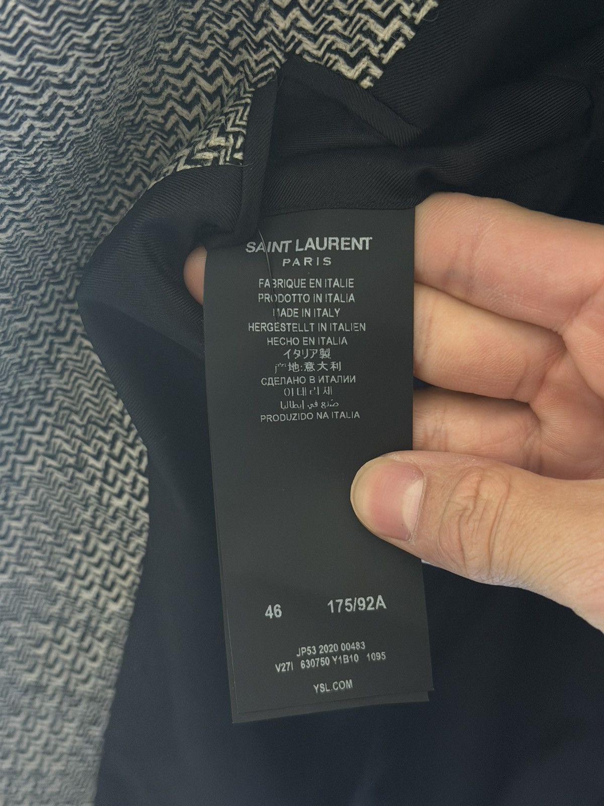 Saint Laurent Paris $3.3k Deconstructed Check Double Breasted Blazer 46 Size 46S - 7 Thumbnail