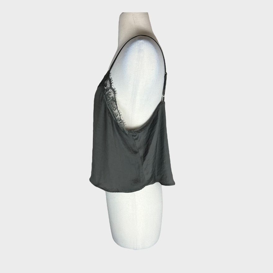 Target Basics Wild Fable Lace Trim Satin Cami Dark Olive Green Size L / US 10 / IT 46 - 3 Thumbnail
