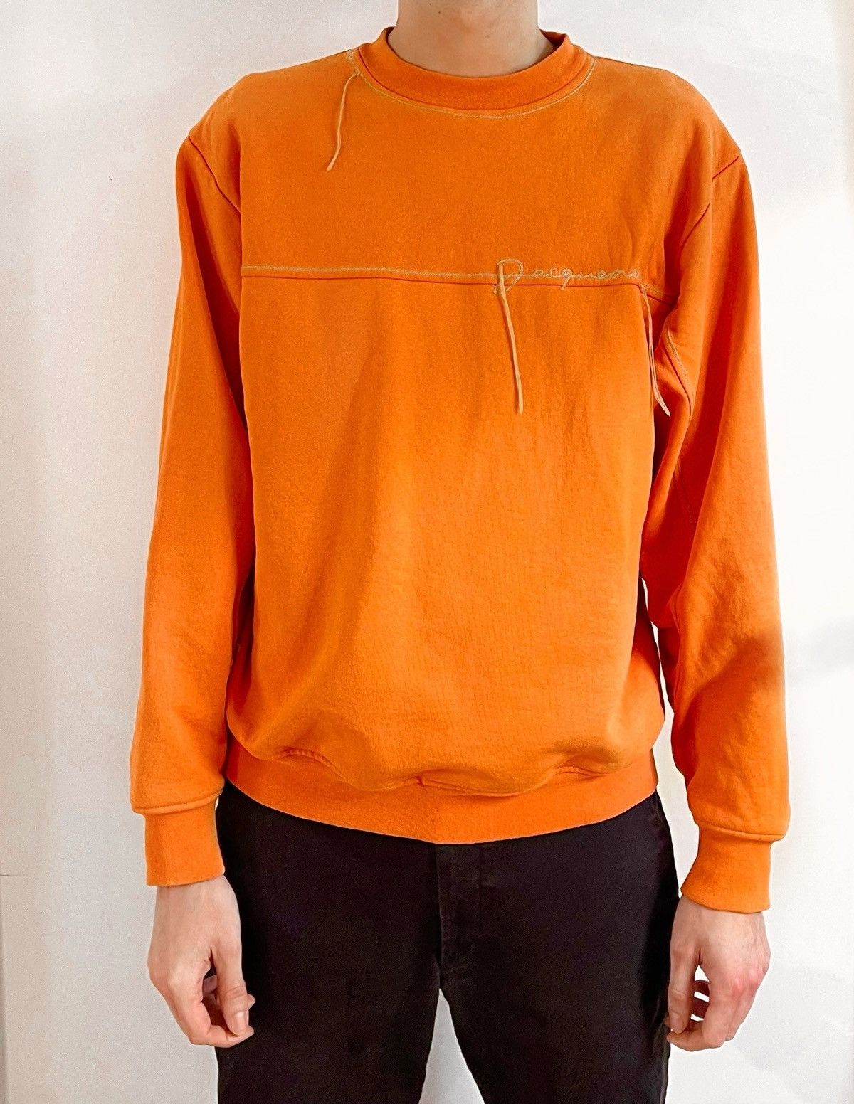 Jacquemus Orange Le Raphia ‘Le Sweat-shirt Fio’ Sweatshirt Size US L / EU 52-54 / 3 - 2 Thumbnail