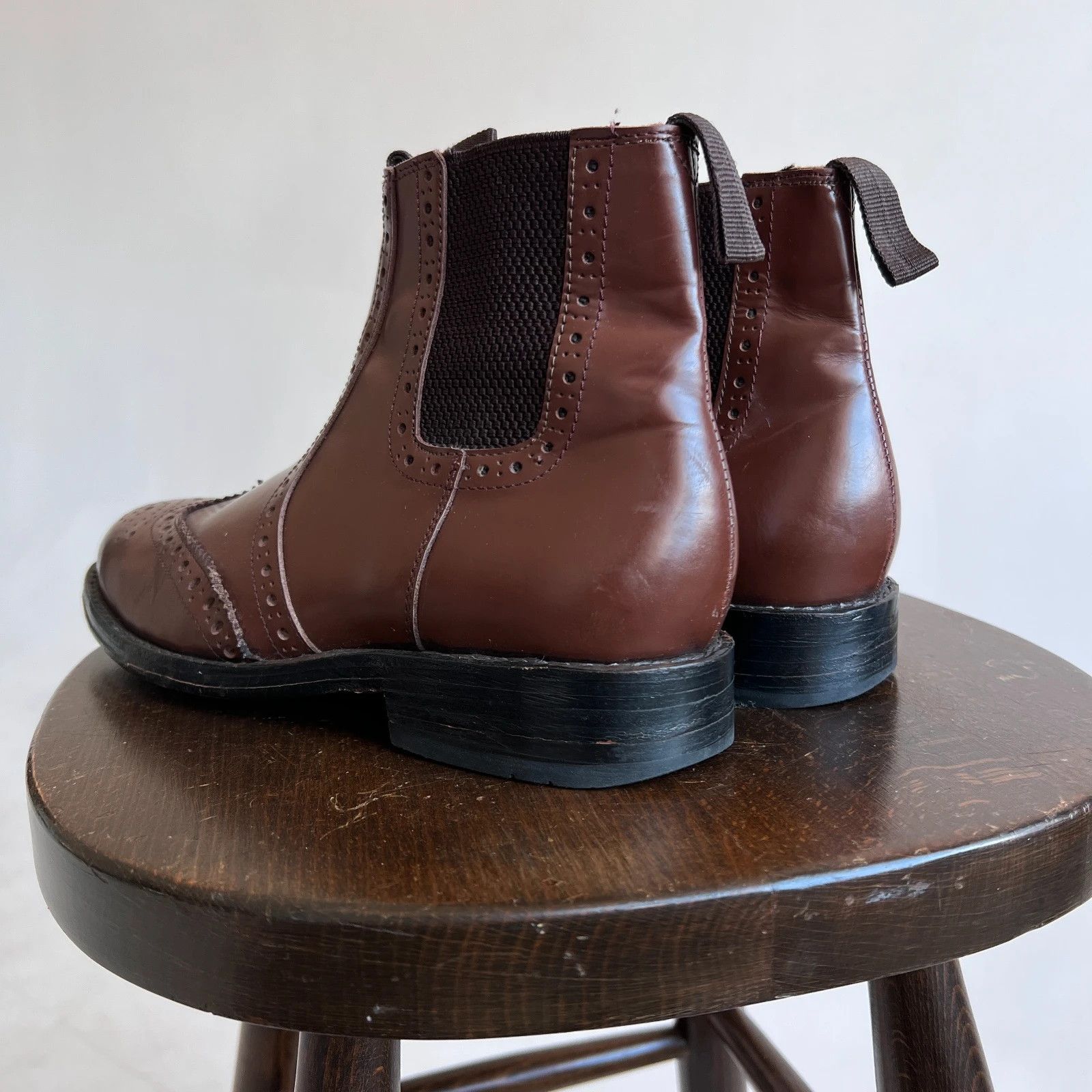 Vintage Samuel Windsor Real Leather Chelsea Brogue Boots Size US 7.5 / EU 40-41 - 6 Thumbnail