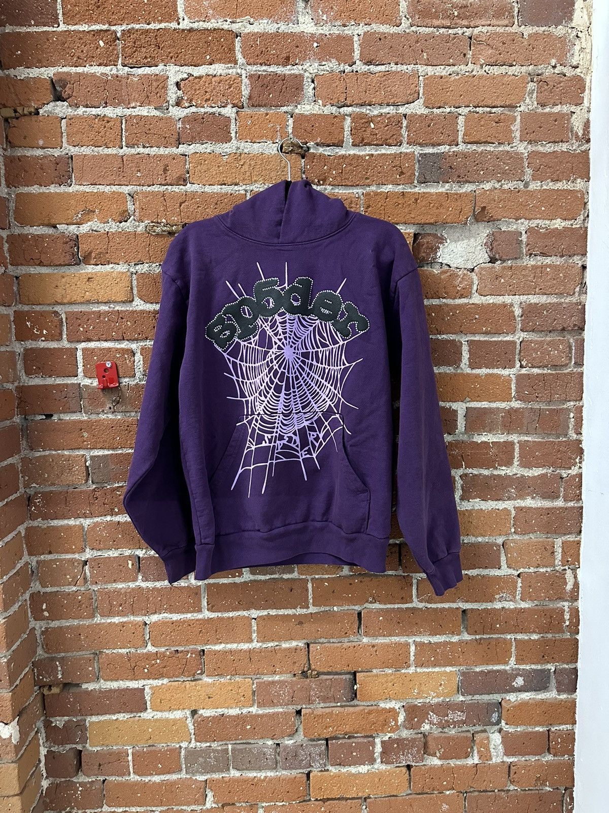 Spider Worldwide SP5DER HOODIE WEB GRAPE RHINESTONES | Grailed