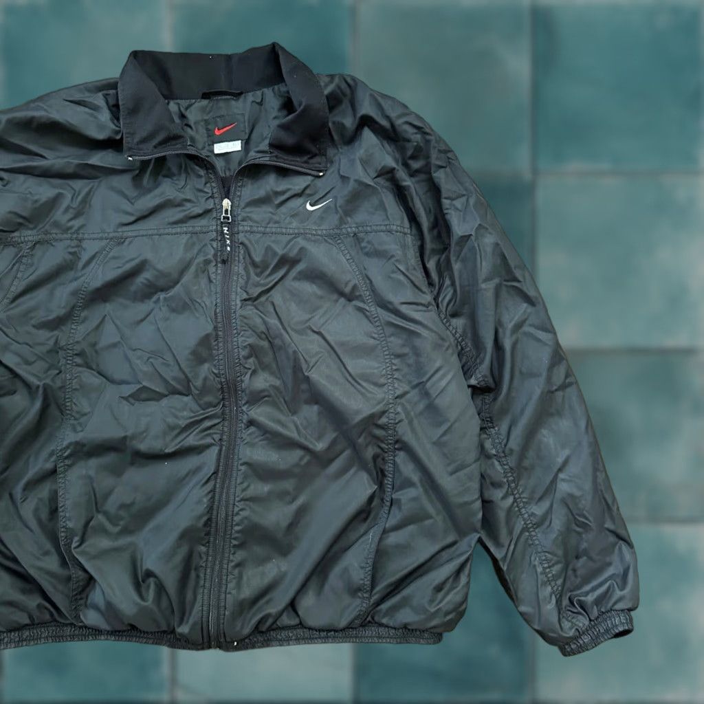 Nike VTG Nike Windbreaker Track Jacket XL Black Basic Simple Flaws Has 90s Size US XL / EU 56 / 4 - 1 Thumbnail