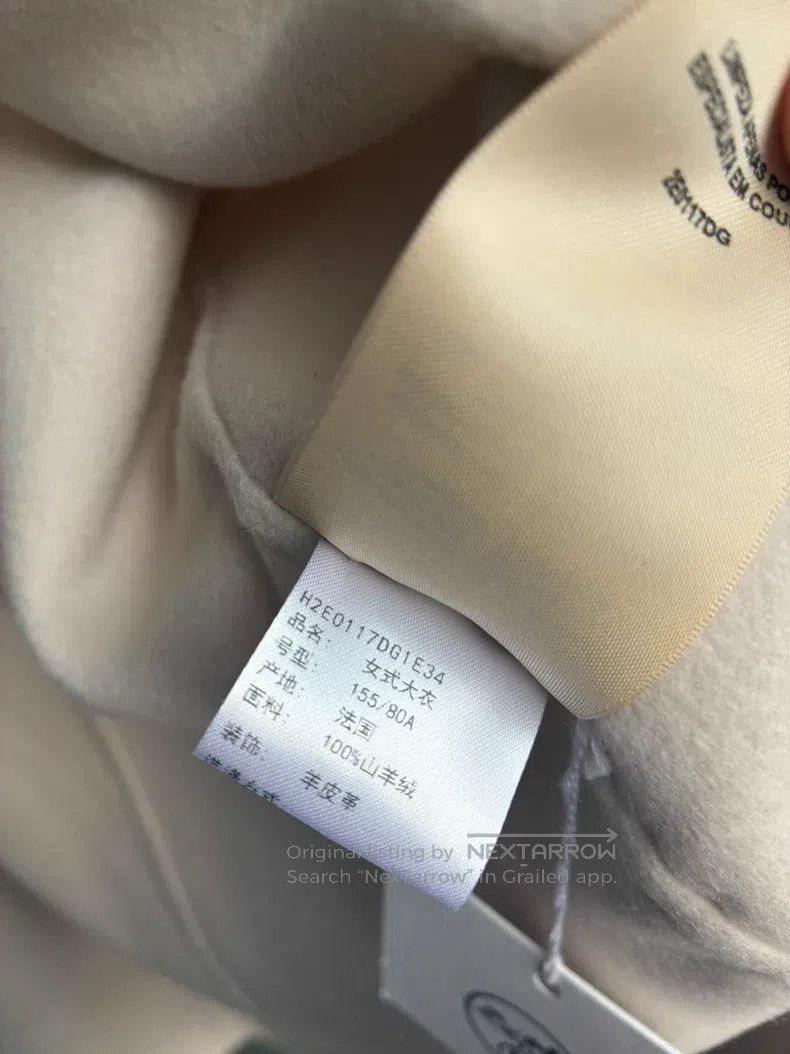 Hermes Hermes Ivory cashmere coat, 100% cashmere, leather button Size XXS / US 00 / IT 34 - 8 Thumbnail