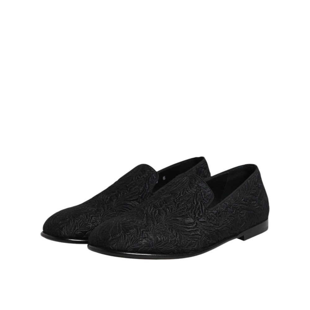 Dolce & Gabbana Dolce & Gabbana Black Jacquard Slip On Loafers Formal Shoes Size US 7 / EU 40 - 4 Thumbnail
