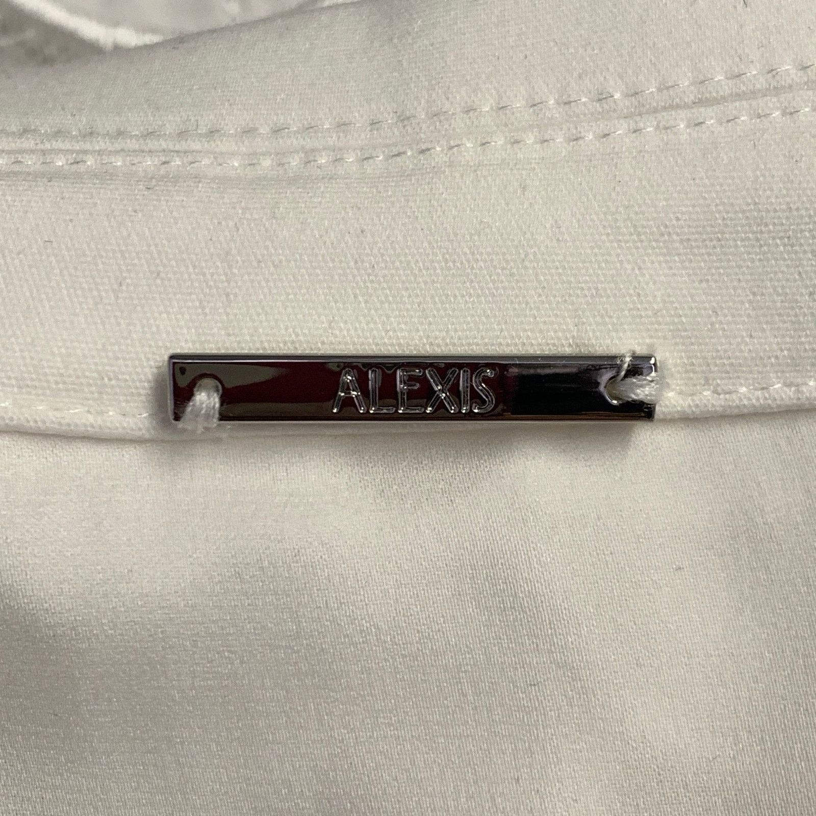 ALEXIS ALEXIS M Cream Polyester Cotton Lace Notch Lapel Pantsuit Size M / US 6-8 / IT 42-44 - 6 Thumbnail