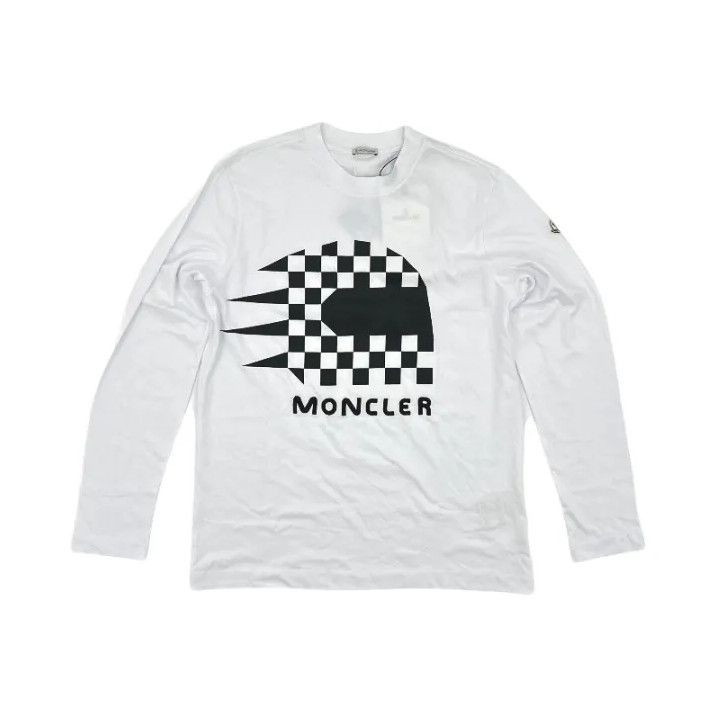 Moncler Moncler Men's White Long-Sleeve Printed T-Shirt Size US L / EU 52-54 / 3 - 1 Thumbnail