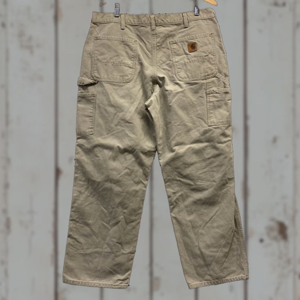 Carhartt Carhartt Pants Carpenter B11DES 38 x 30 Tan Gray Beige Canvas Regular Straight Logo Pockets Workwear Mens Size US 38 / EU 54 - 1 Thumbnail