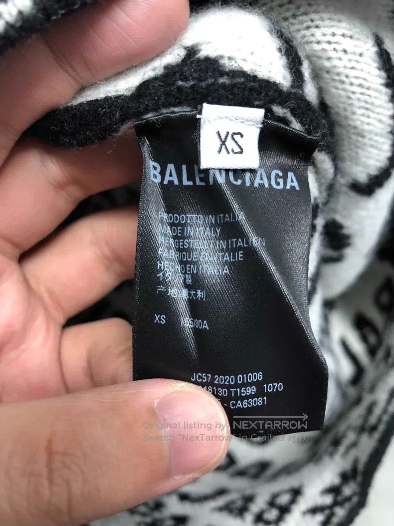 Balenciaga Balenciaga Logo Jacquard Round Neck Crewneck Woolen Sweate Size US XS / EU 42 / 0 - 5 Thumbnail