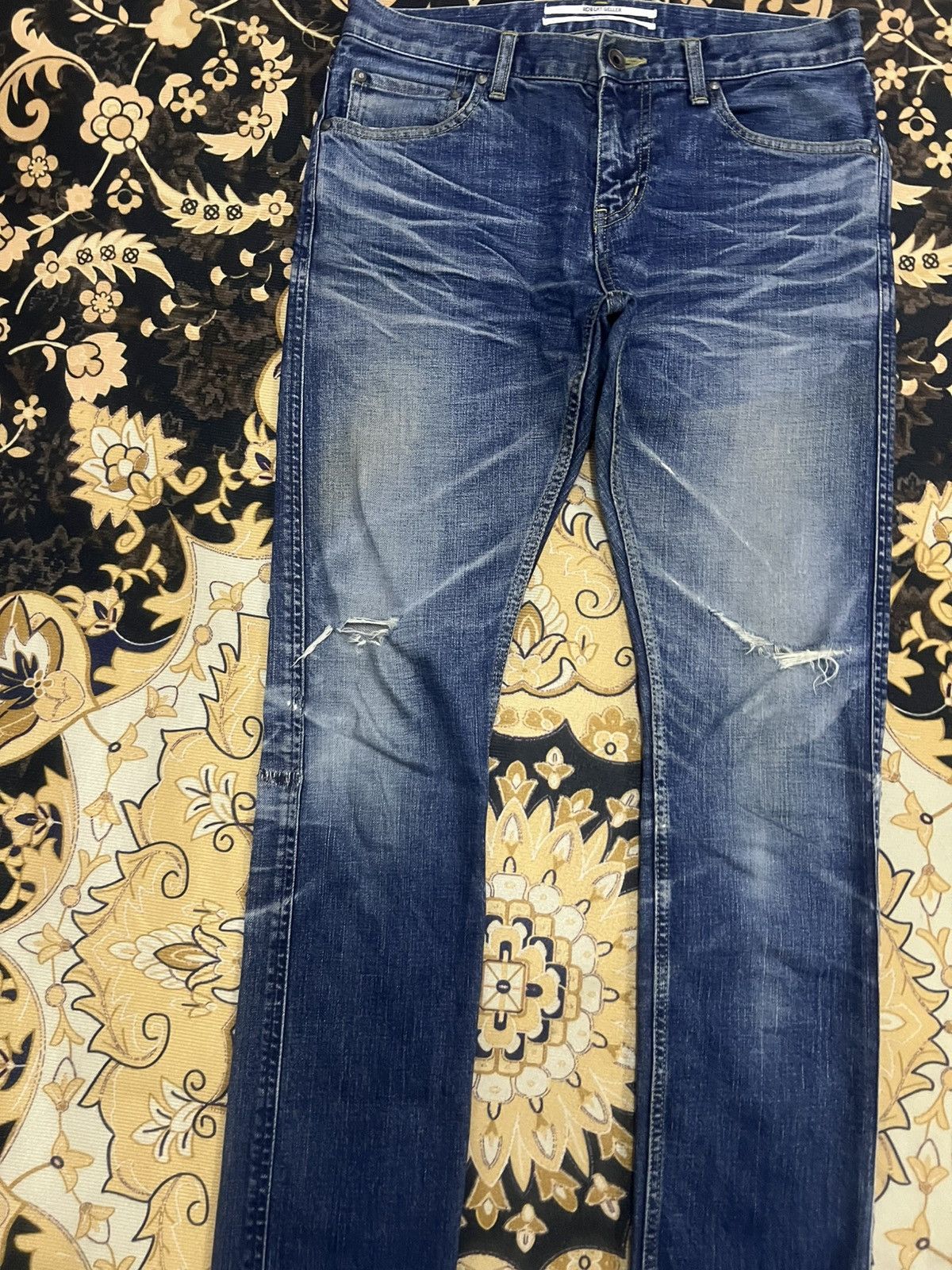 Japanese Brand × Robert Geller THRASHED🔥ROBERT GALLER RIPPED DENIM PANT Size US 30 / EU 46 - 3 Thumbnail