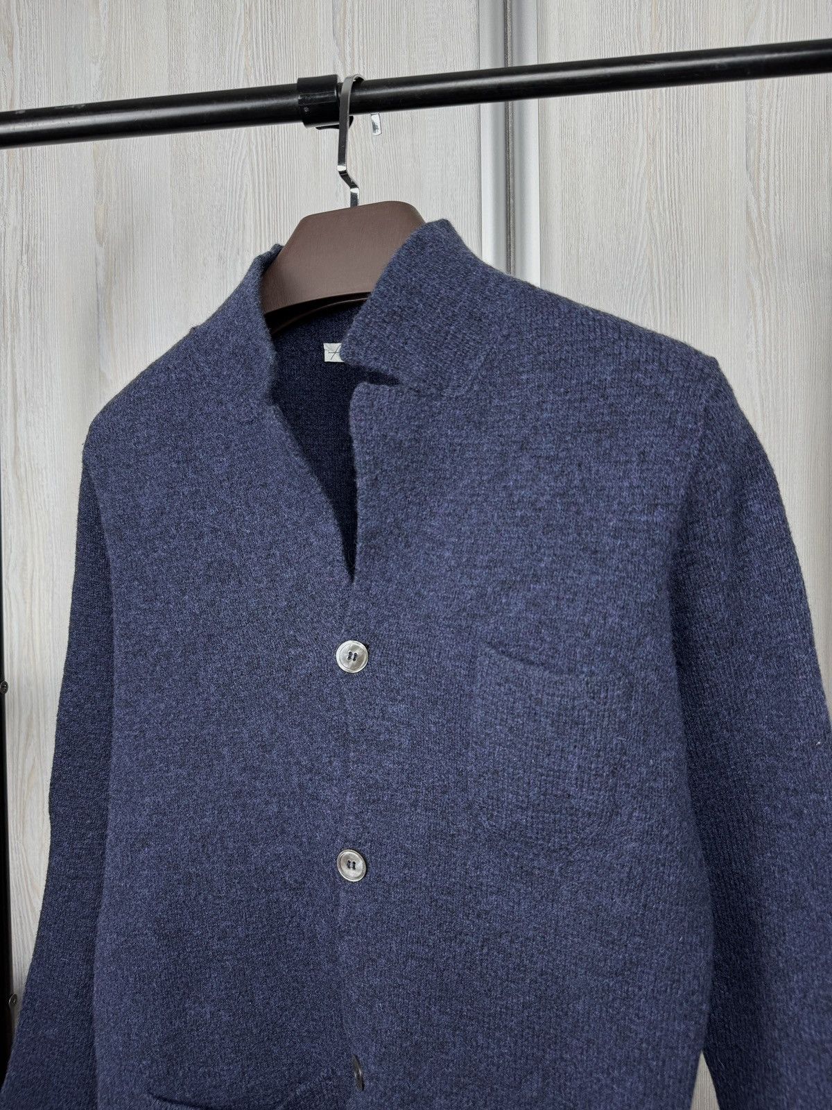 Falcone Falconeri blue knitted 3 button blazer cardigan Size 36R - 5 Thumbnail