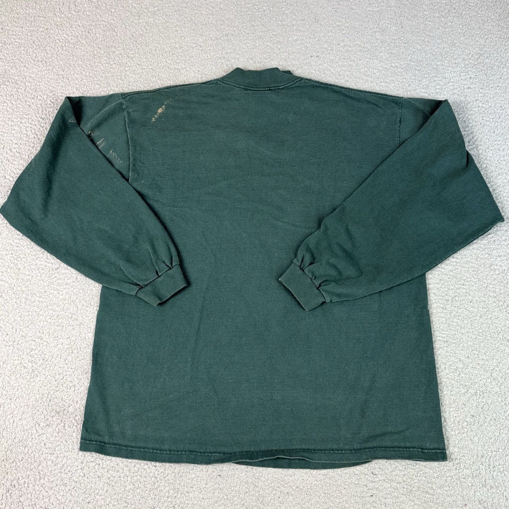 Nike VINTAGE Nike Shirt Adult XL Green Swoosh Logo Distressed Y2K Mock Neck 90s Rare Mens Size US XL / EU 56 / 4 - 4 Thumbnail
