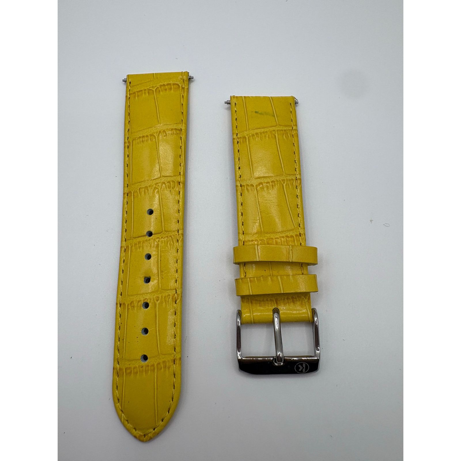 Other New 20mm Kreisler Yellow Croc-Grain Leather Watch Band – Size ONE SIZE - 2 Thumbnail