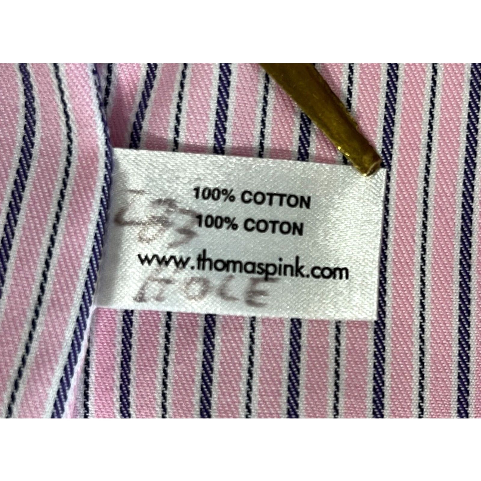 Pinko Thomas Pink Traveller Shirt Men Striped Pink 16 Pink Dress Shirt Long Sleeve Button Collar 100% Cotton Travel Vintage Mens Size US L / EU 52-54 / 3 - 7 Thumbnail
