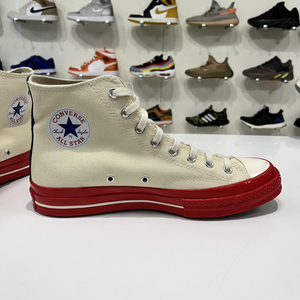 Comme des Garcons × Converse Converse Chuck Taylor All Star 70 Hi x CDG Play Red Midsole Size US 10 / EU 43 - 14 Thumbnail