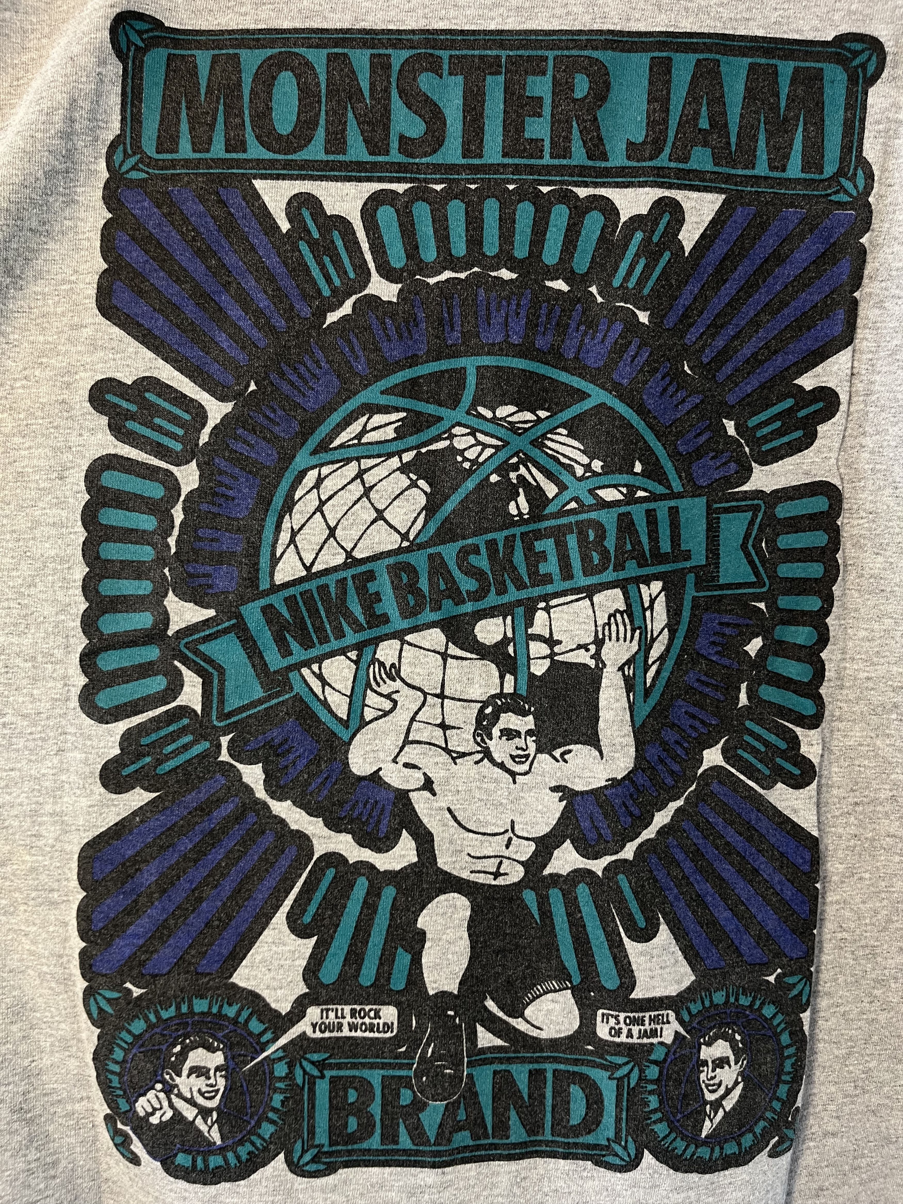 Nike 90s Nike Basketball Monster Jam Rare "IT'LL ROCK YOUR WORLD" Size US XL / EU 56 / 4 - 6 Thumbnail