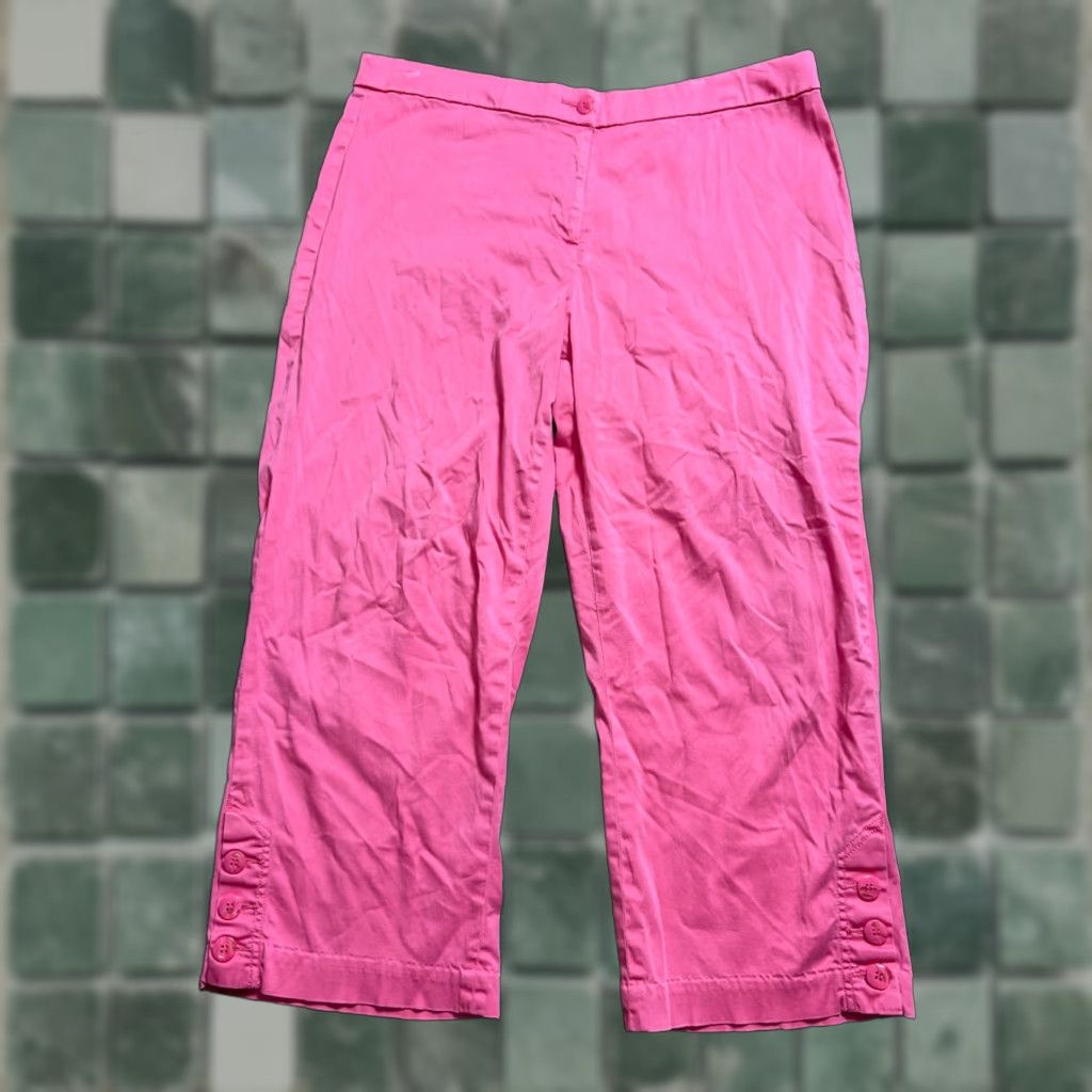 Coldwater Creek VINTAGE Coldwater Creek Pants Women Size 16 Pink Cotton Blend RN 98516 Cropped Straight Leg 22in Inseam Womens Size 38" / US 16 / IT 52 - 1 Thumbnail