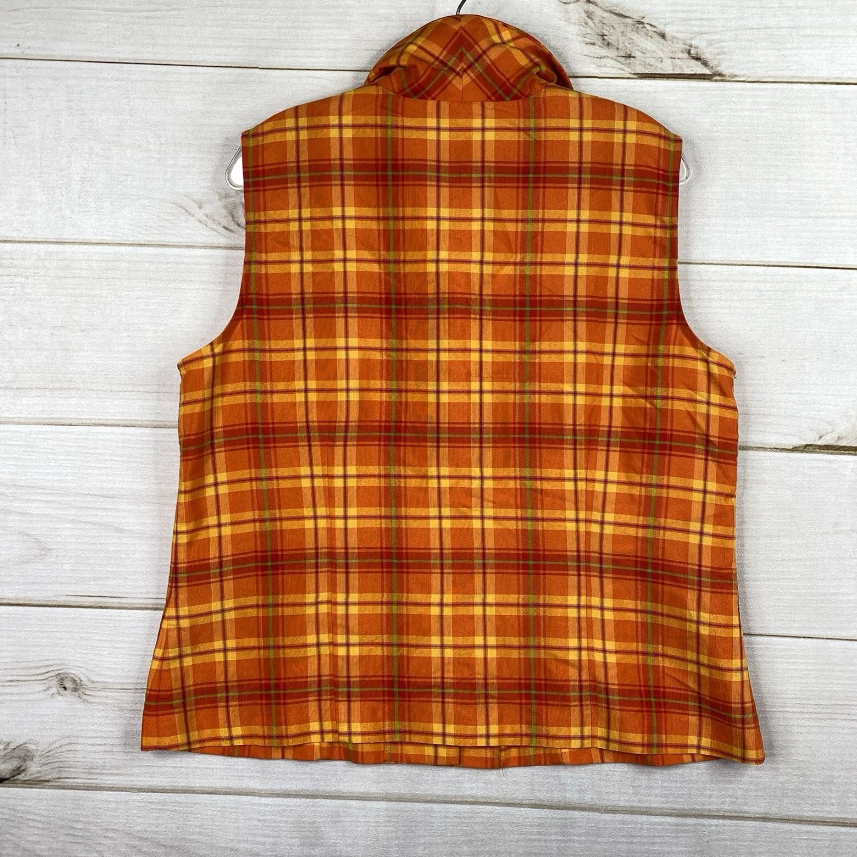 Vintage Sag Harbor Womens Button-Up Plaid Orange 16 Rayon Blend Beach Shirt Casual Travel Womens Size XXL / US 16-18 / IT 52-54 - 7 Thumbnail