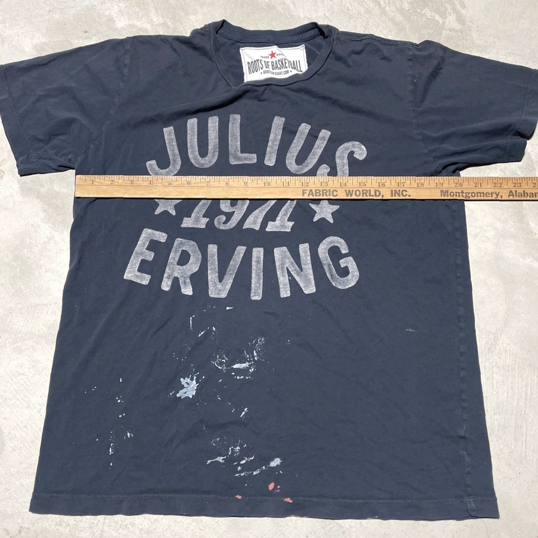 Roots Roots of Fight Julius Erving Basketball Shirt Short Sleeve Crew Neck M Black Cotton Men T-Shirt Vintage No SZ M Size US M / EU 48-50 / 2 - 4 Thumbnail