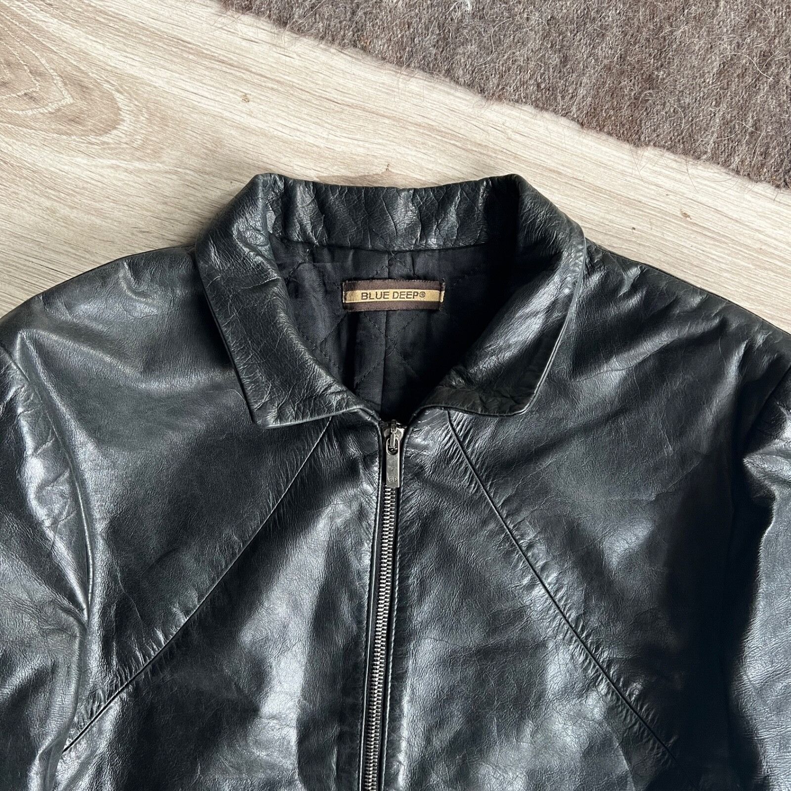 Vintage Blue Deep Y2K Vintage Real Leather Jacket 8717AC Size M / US 6-8 / IT 42-44 - 5 Thumbnail