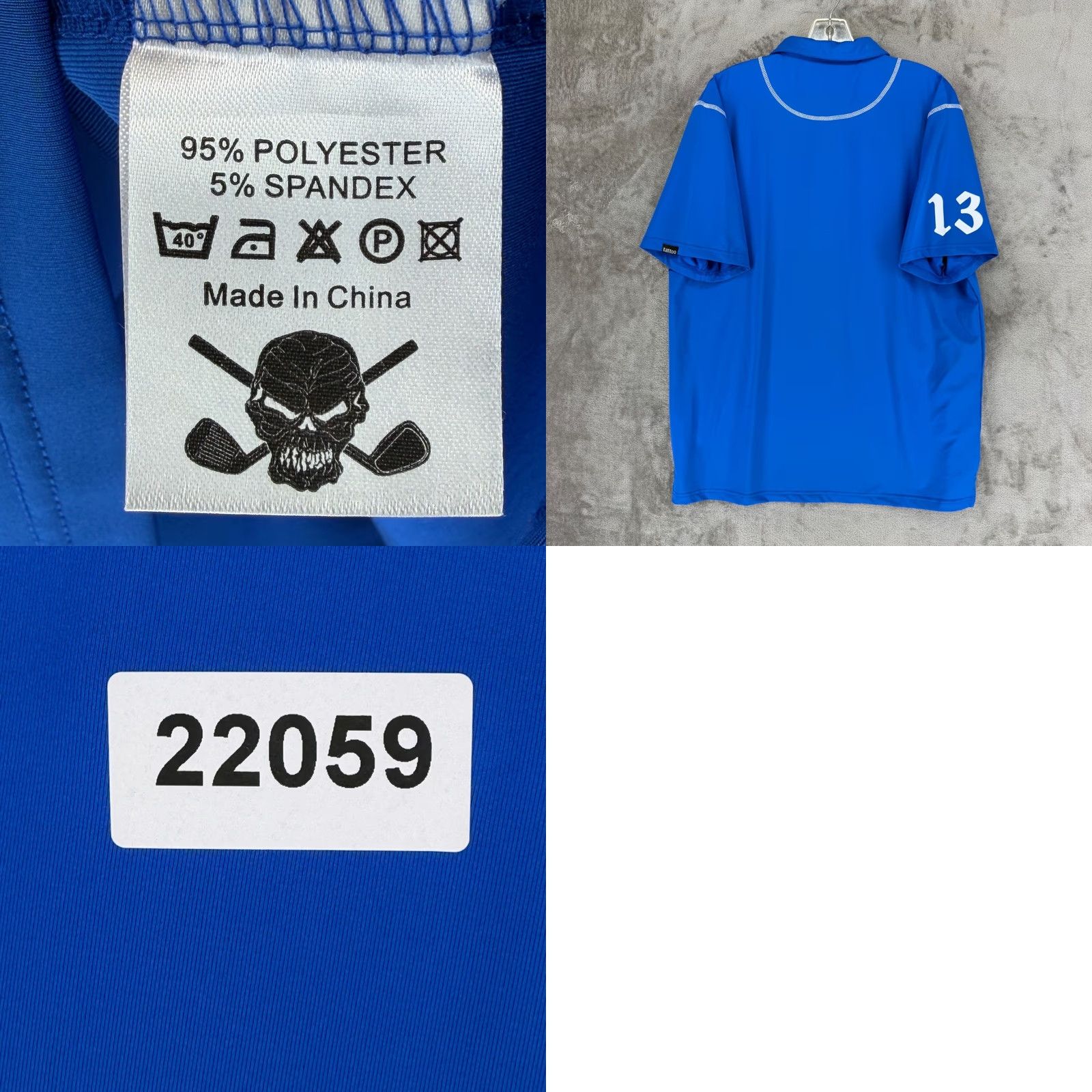 Vintage Tattoo Golf Lucky 13 Series Polo Shirt Blue XS? Wait that’s wrong. Size US L / EU 52-54 / 3 - 8 Thumbnail