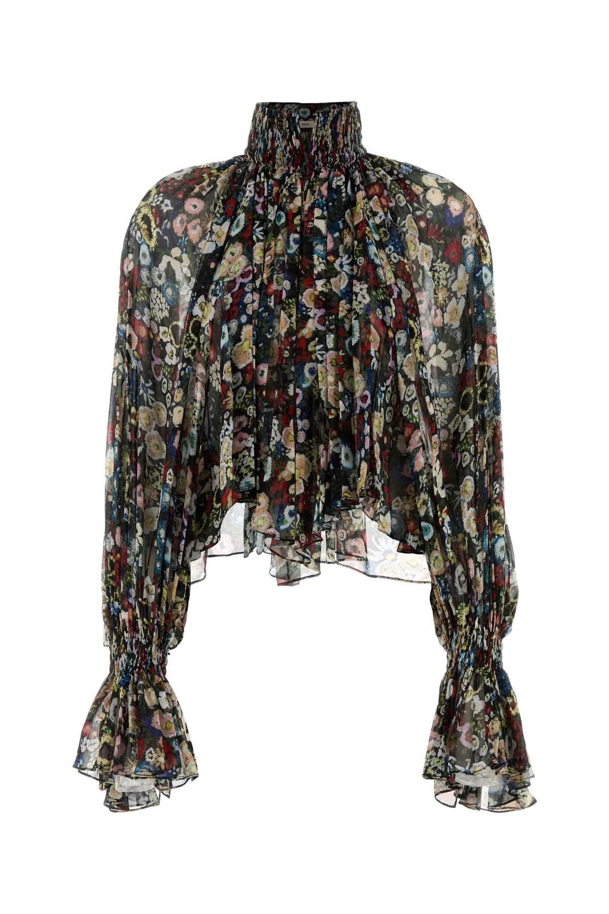 KHAITE Printed Crepe Blouse Size XS / US 0-2 / IT 36-38 - 1 Thumbnail