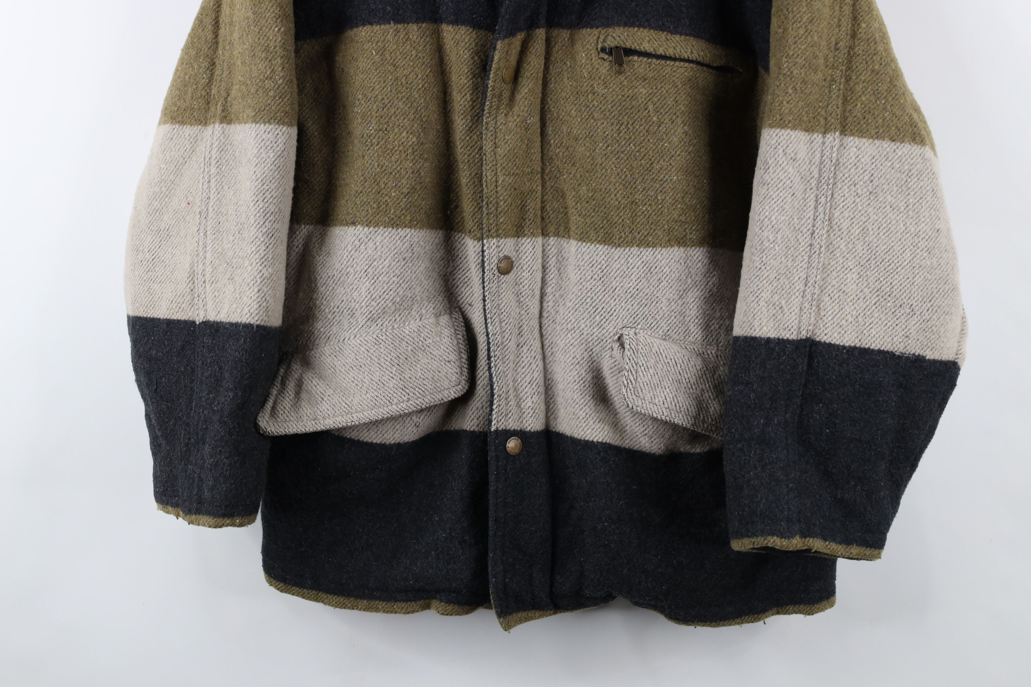 Vintage Vintage 90s Streetwear Wool Tweed Leather Collar Jacket Size US S / EU 44-46 / 1 - 3 Thumbnail
