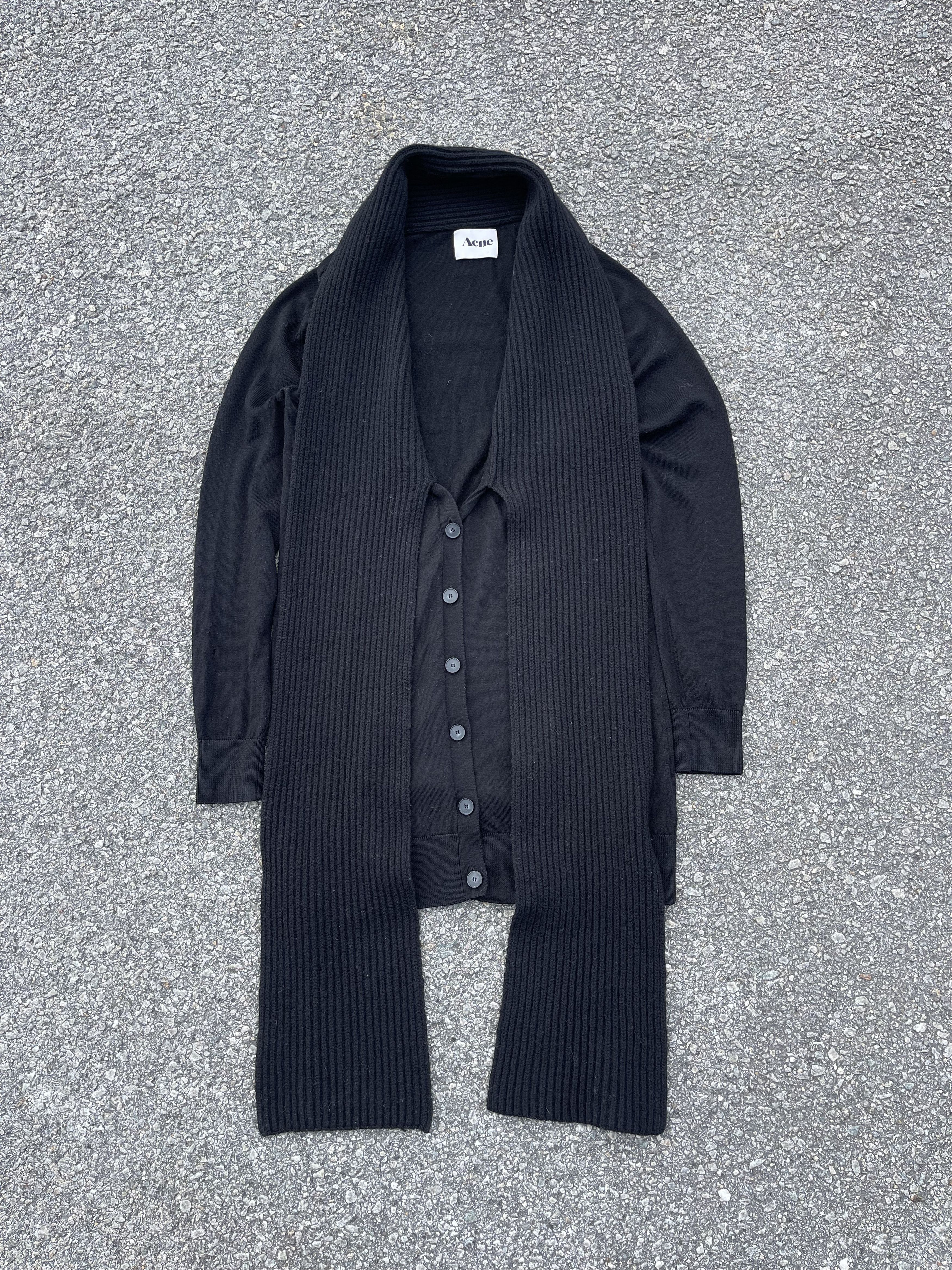 Acne Studios Acne Hedy AW12 Long Wool Cardigan With Scarf Muffler Size US XS / EU 42 / 0 - 1 Thumbnail