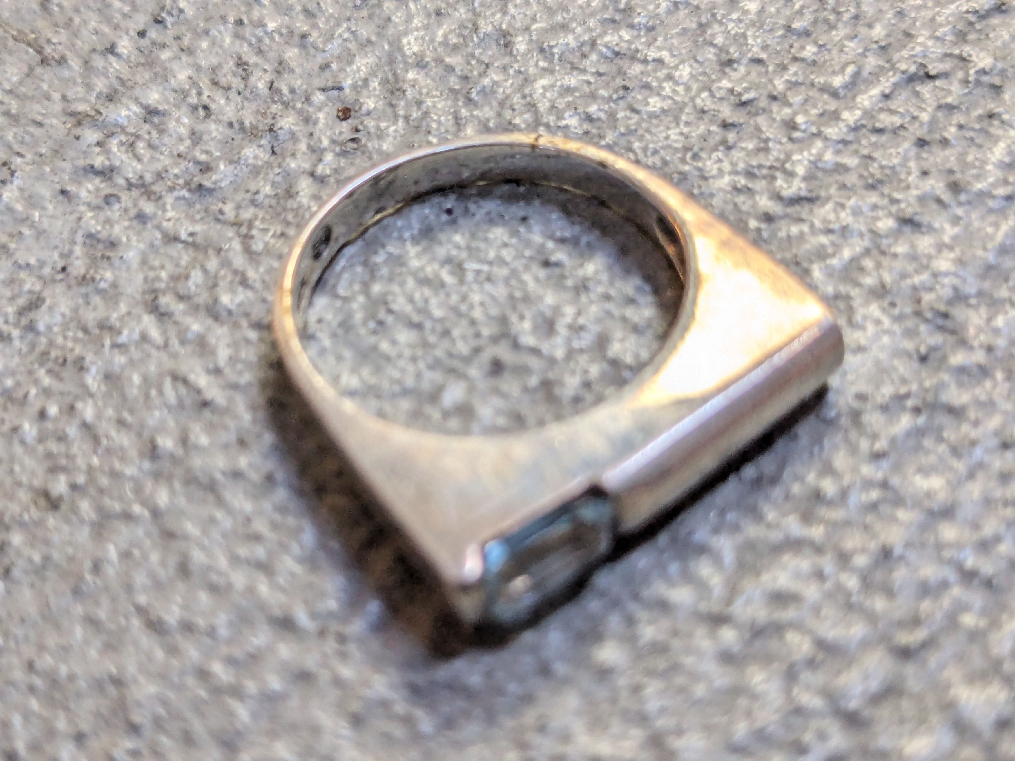 Vintage Vintage Sterling Silver Ring Blue Topaz 6 Band Modern Size ONE SIZE - 5 Thumbnail