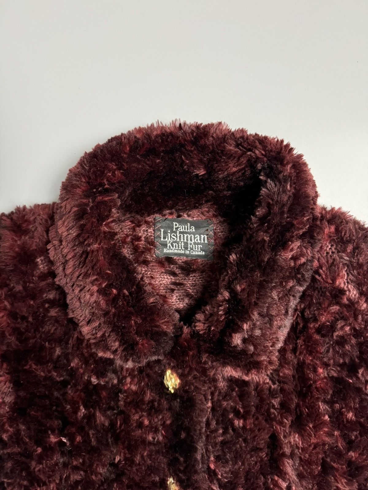 If Six Was Nine Paula Lishman Handmade Knit Fur Jacket Size M / US 6-8 / IT 42-44 - 5 Thumbnail