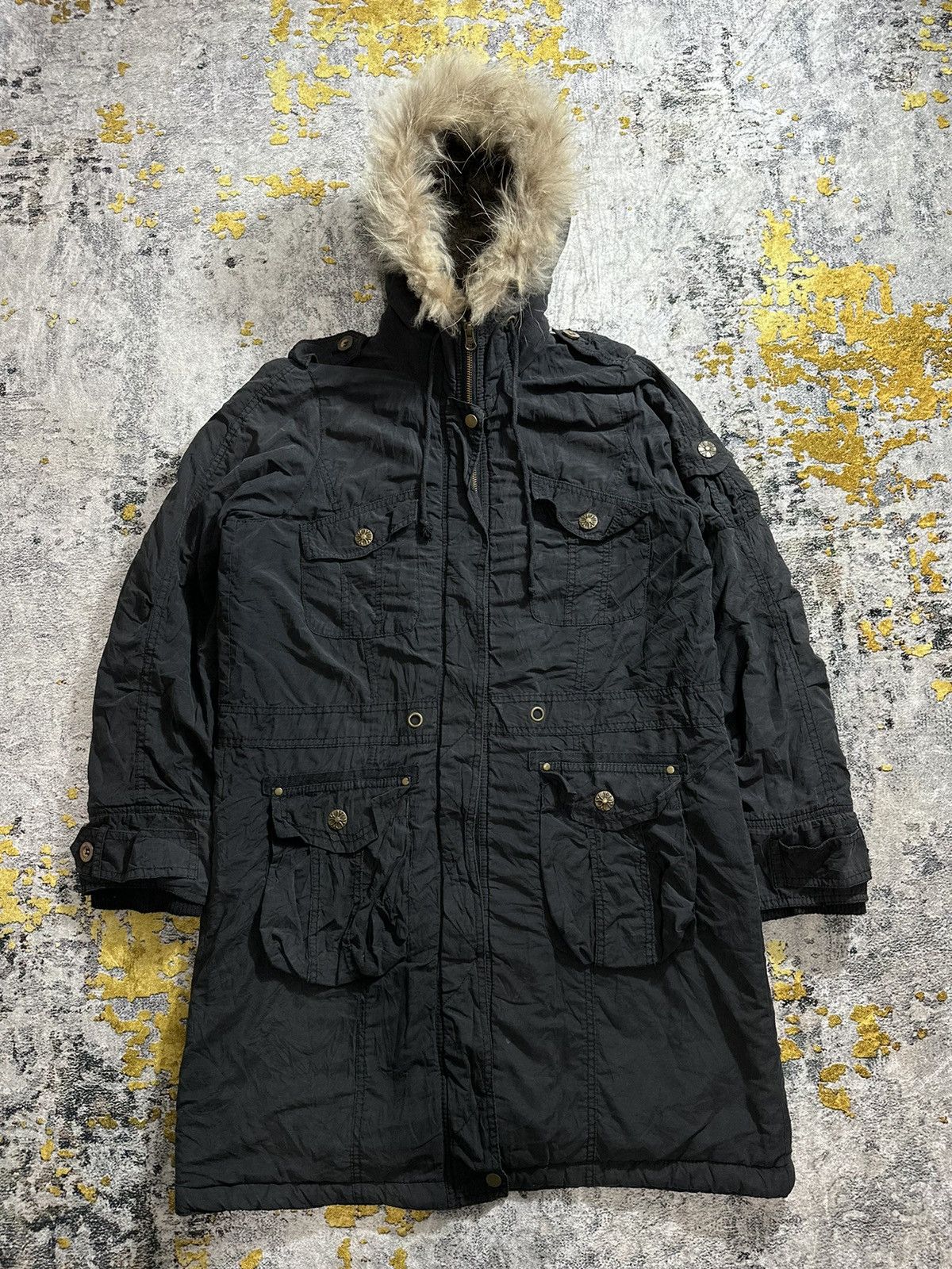 Le Grande Bleu (L.G.B.) TYPE AIRFORCE -07 FAUX FUR JACKET IF SIX WAS NINE LGB STYLE Size US L / EU 52-54 / 3 - 2 Thumbnail