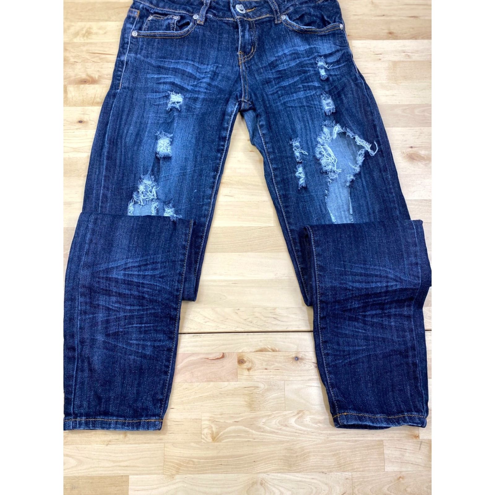 Vintage Womens Judy Blue Jeans Jeans Blue Size 3 x 32 Distress #2363 Size 26" / US 2 / IT 38 - 2 Thumbnail