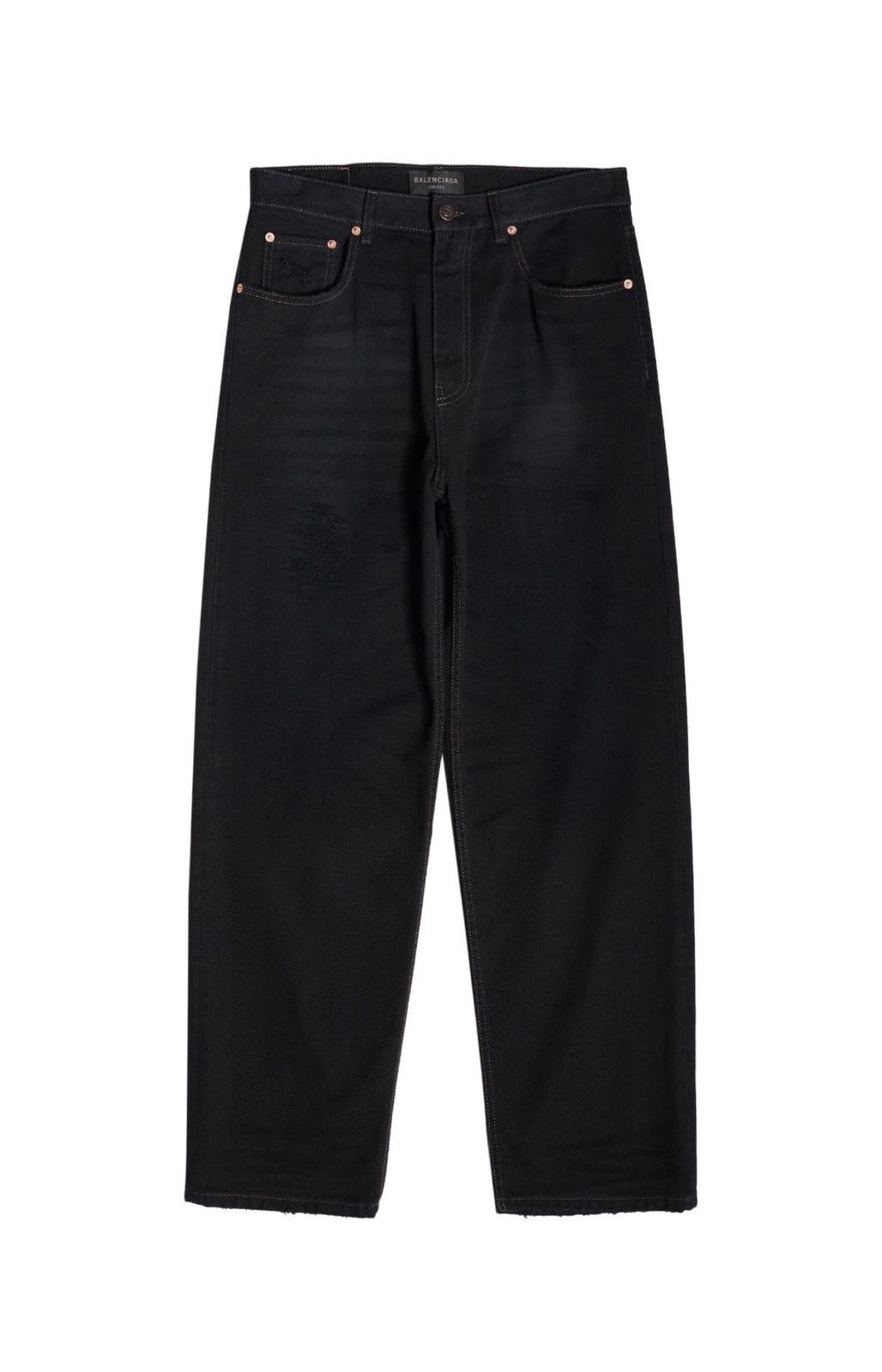 image of Balenciaga Large Baggy Jeans in Matte Black, Men's (Size 32)