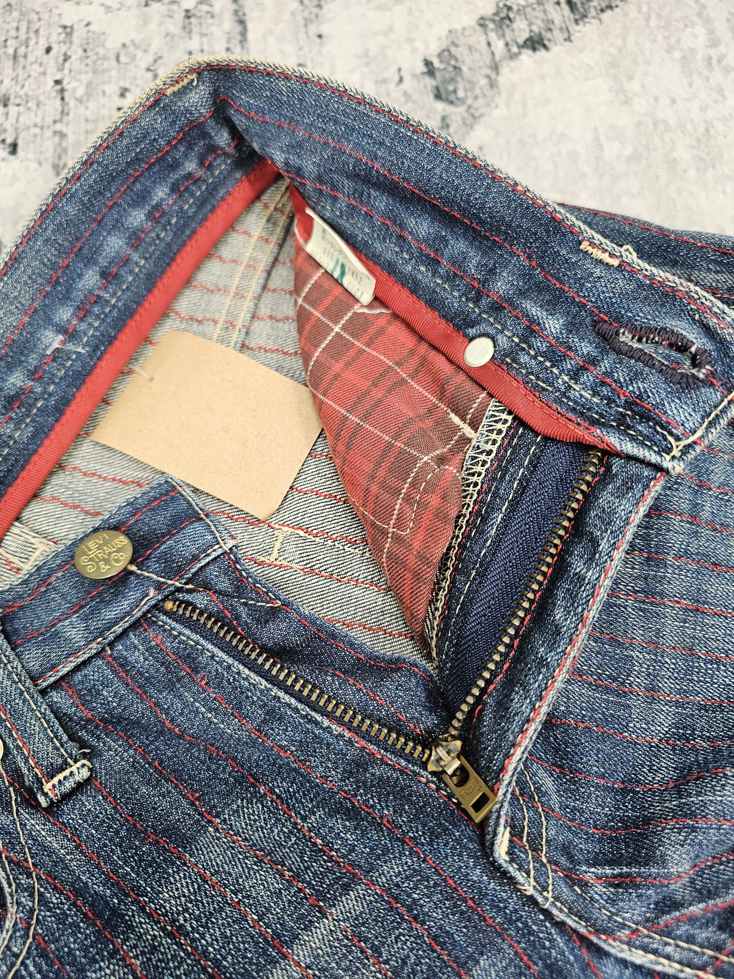 Levi's Vintage Clothing Vtg LEVIS Women Redloop Boot Cut Flare Striped Jeans L0540 Size 26" / US 2 / IT 38 - 9 Thumbnail