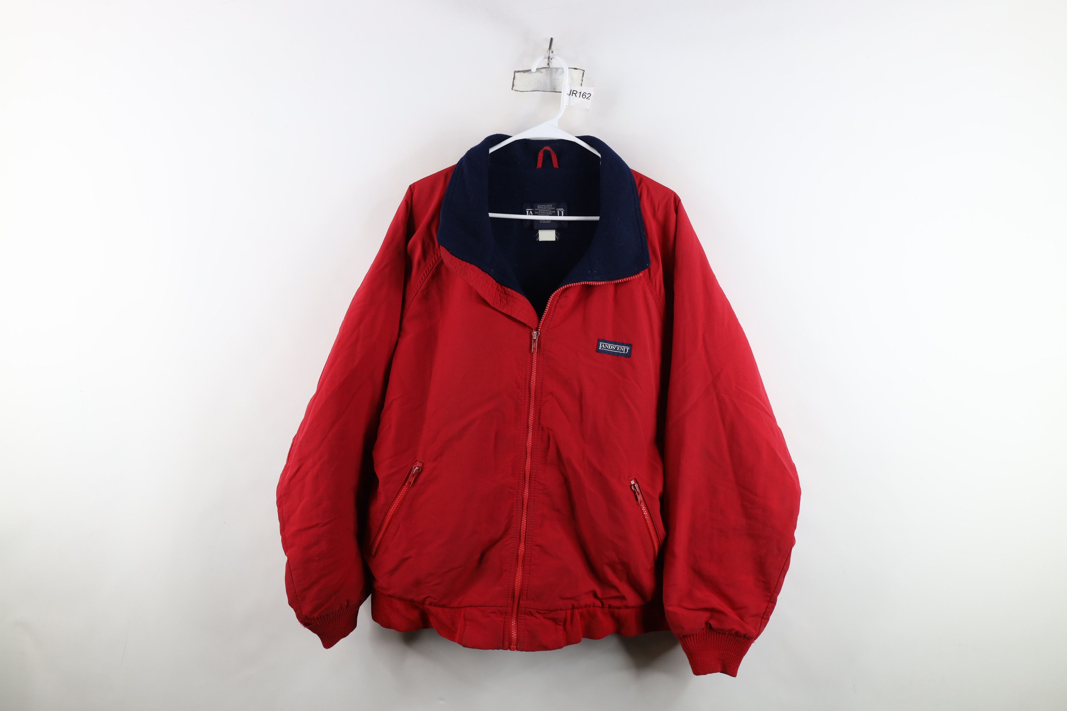 Lands' End Vintage 90s Lands End Fleece Lined Squall Jacket Red USA Size US XL / EU 56 / 4 - 1 Thumbnail